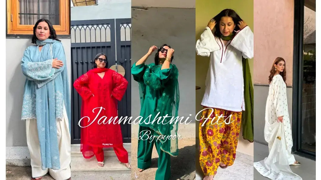 Janmashtami Outfit for Women in Festive Colors and Soft Fabrics