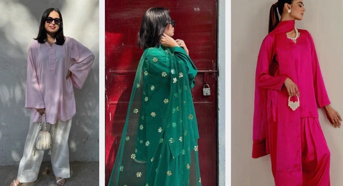 Woman wearing a Suit for Rakhi from Pyoor's Rakshabandhan Collection featuring a festive Farshi Salwar Suit