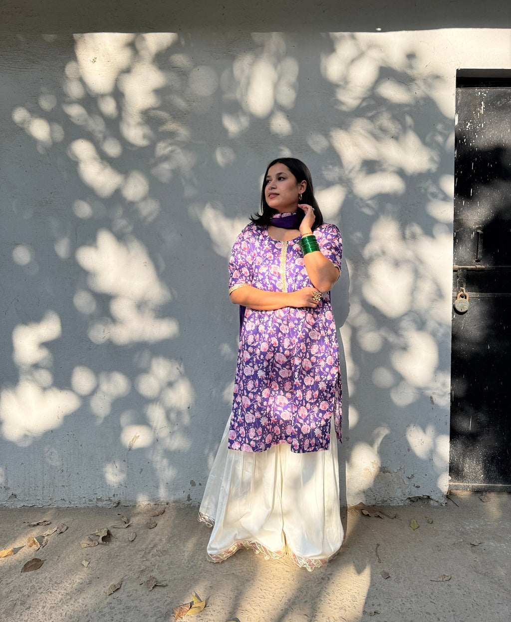 Roop Violet Farshi Sharara Set