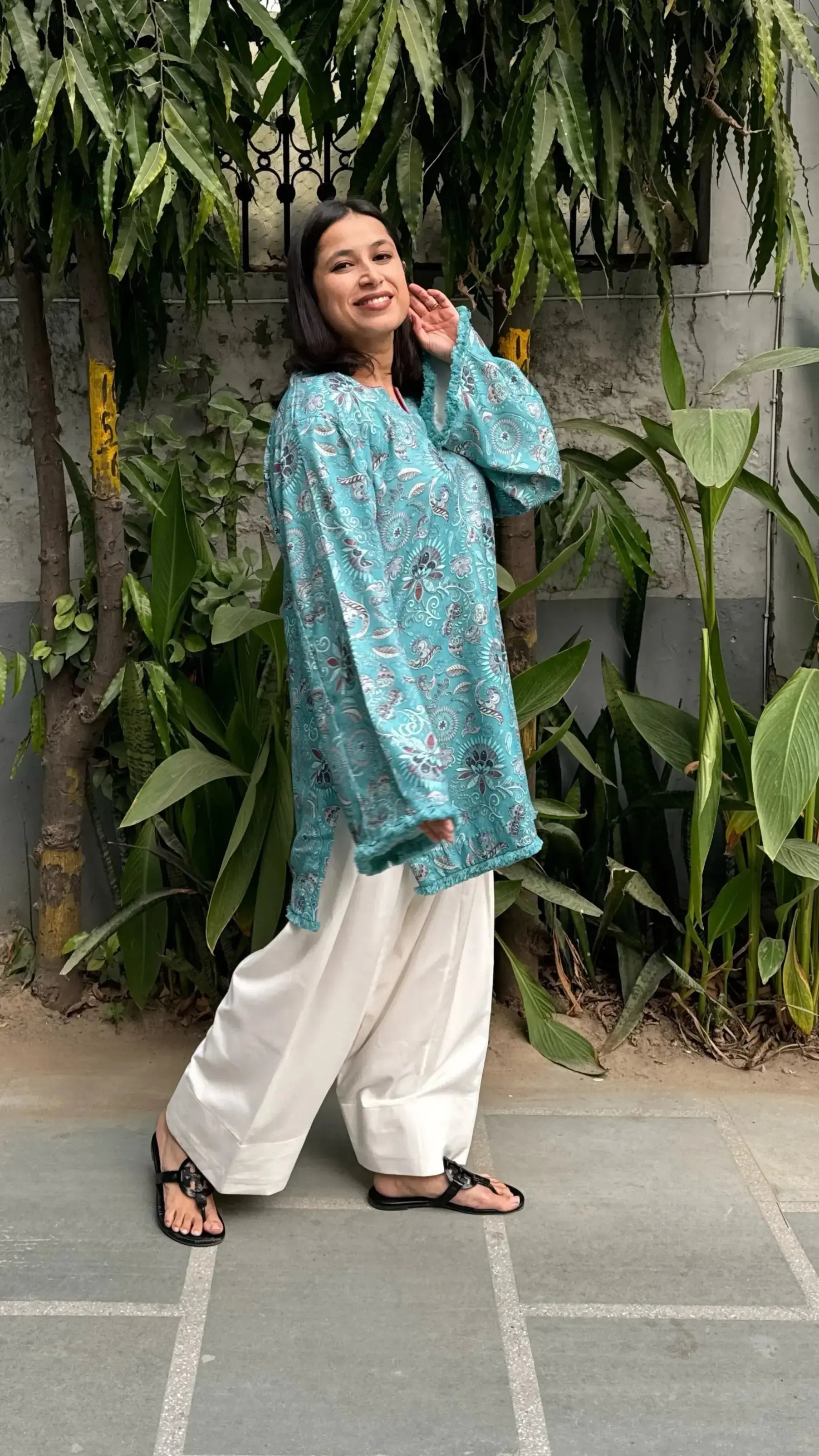 Dhaaga oversized Kurta set in Winter Spun