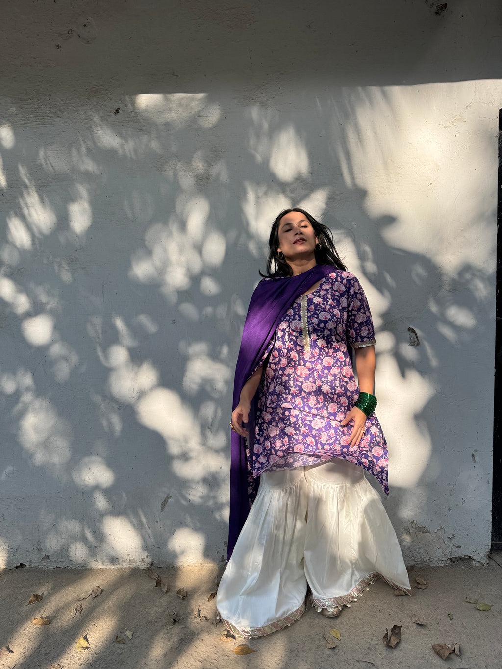 Roop Violet Farshi Sharara Set