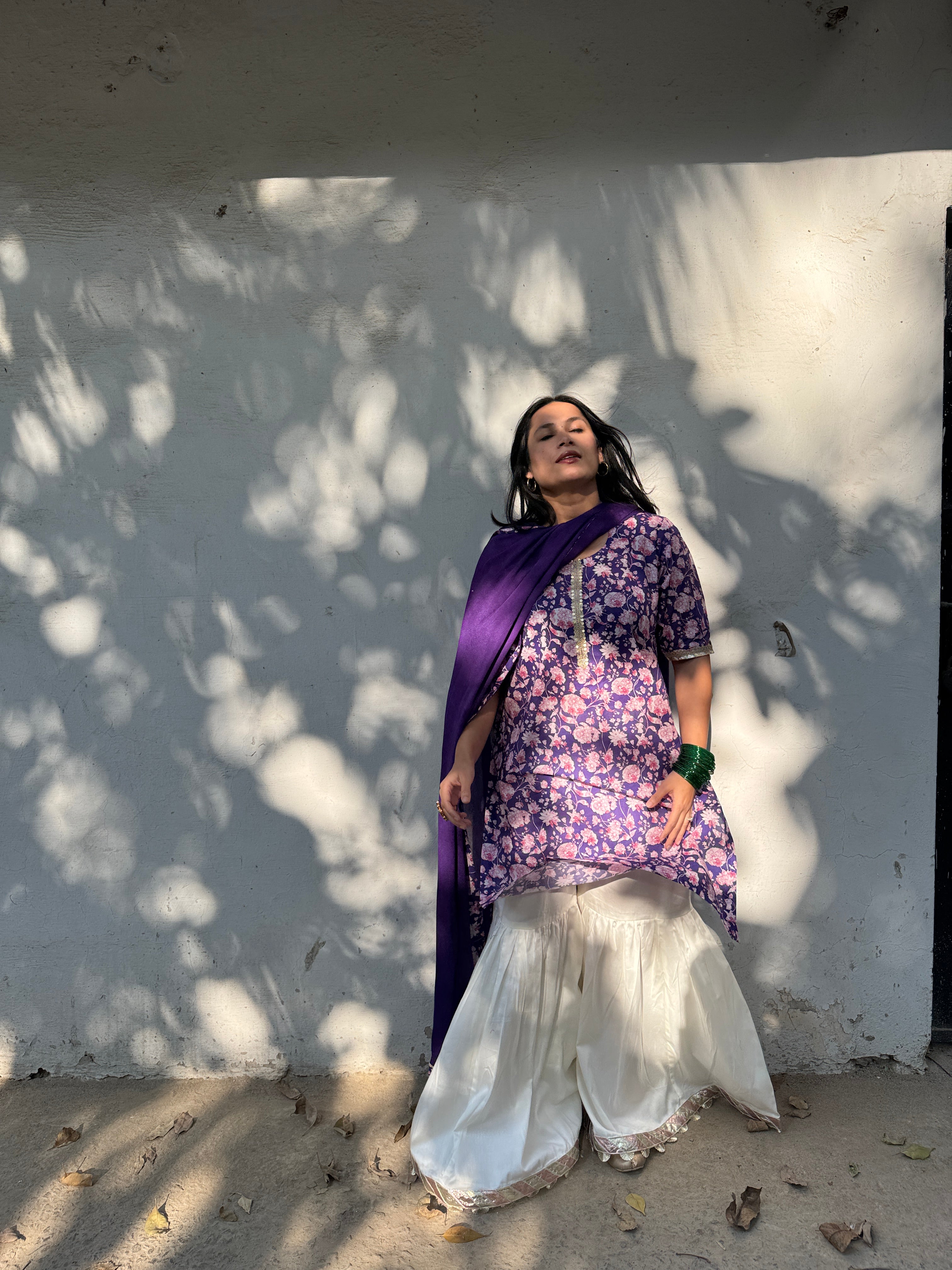 Roop Violet Farshi Sharara Set