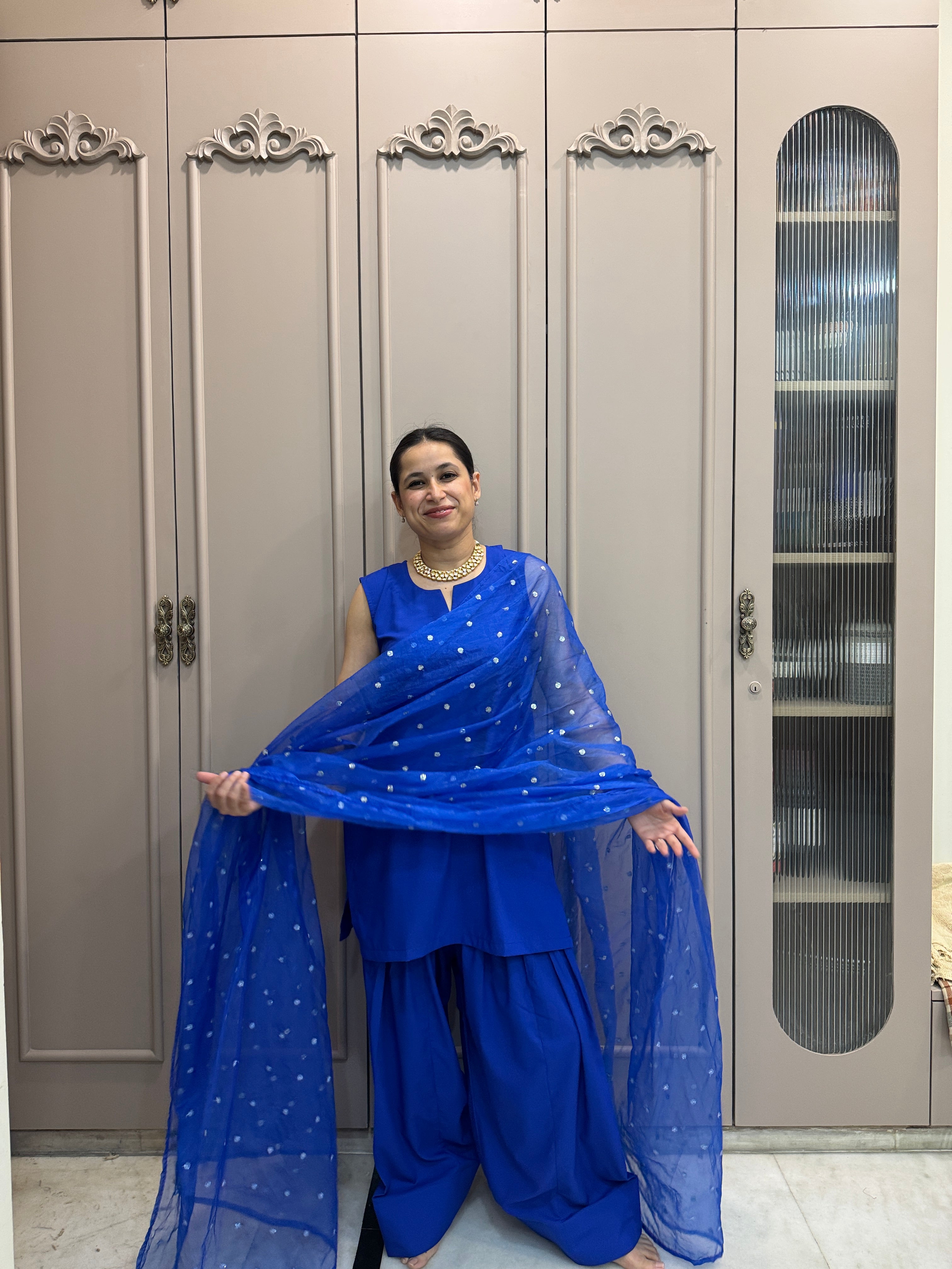 Midnight Blue Set with Farshi salwar