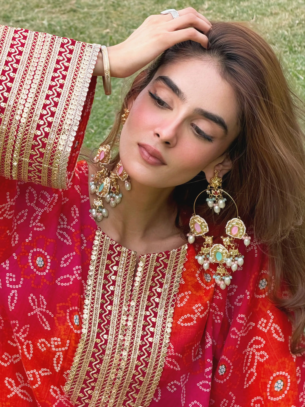 Alia Bandhani Farshi Set by Pyoor in a relaxed oversized fit for festive wear