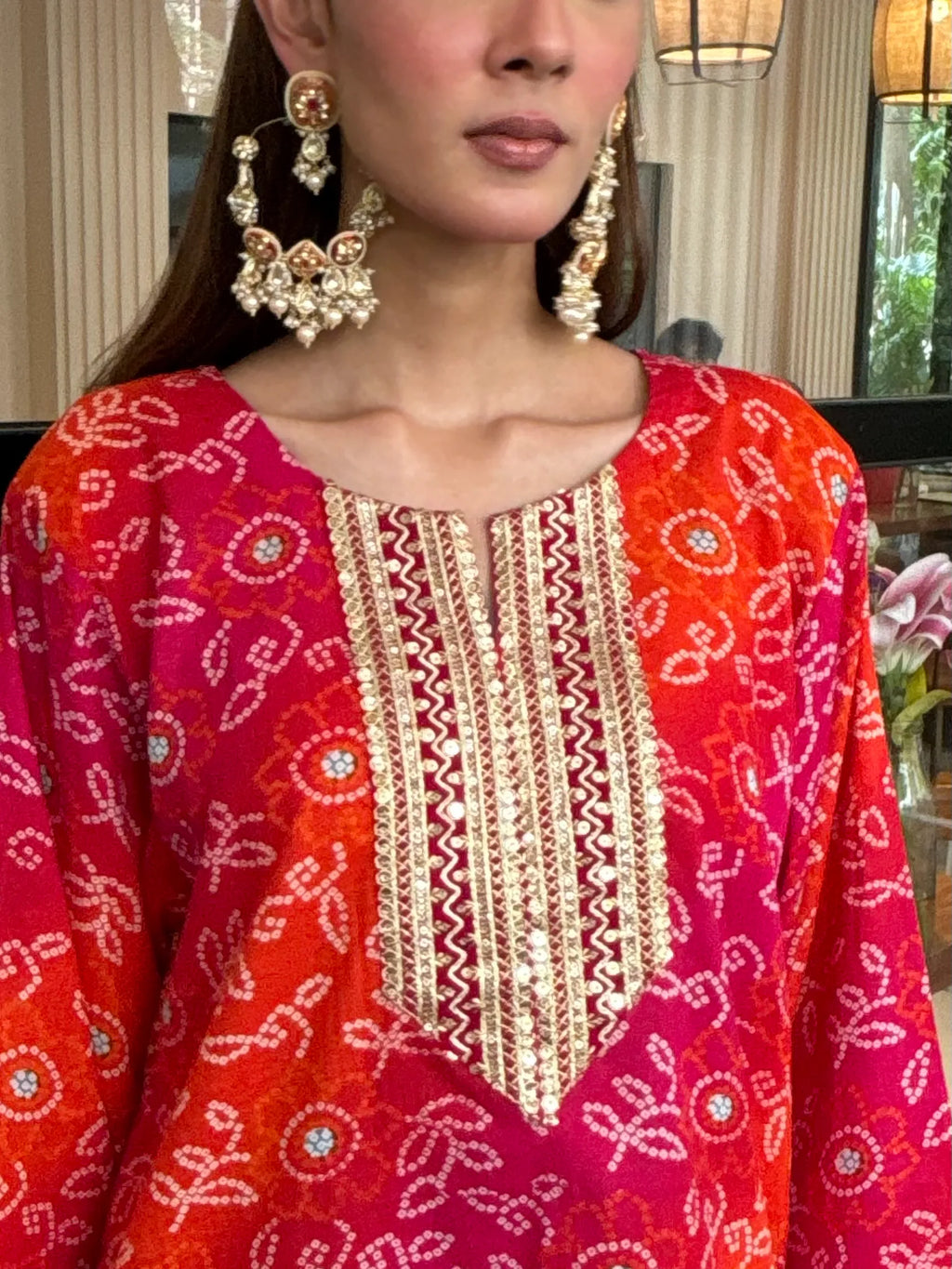 Alia Bandhani Farshi Set by Pyoor with vibrant Bandhani patterns and brocade details