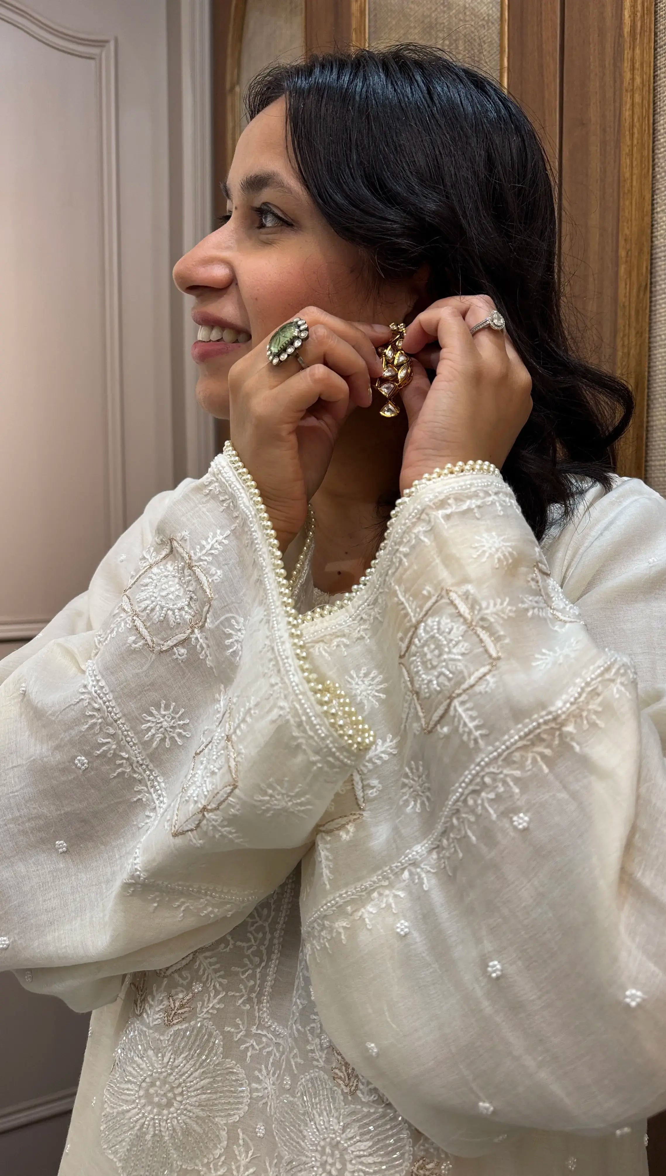 Amreen Hand Embroidered Farshi Set from Pyoor featuring intricate chikankari craftsmanship.