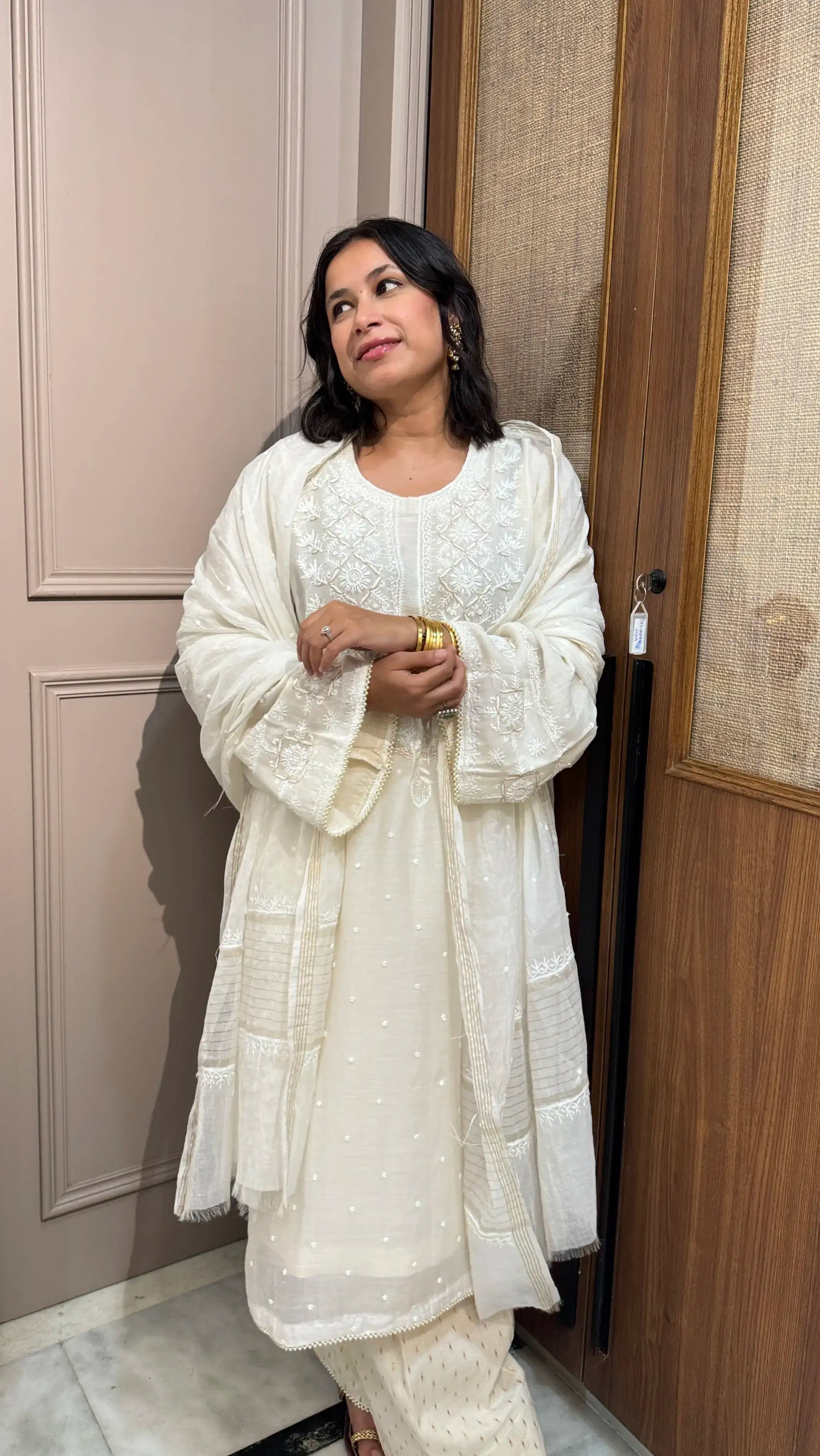 Pyoor Amreen Hand Embroidered Farshi Set designed in oversized fit with detailed embroidery.