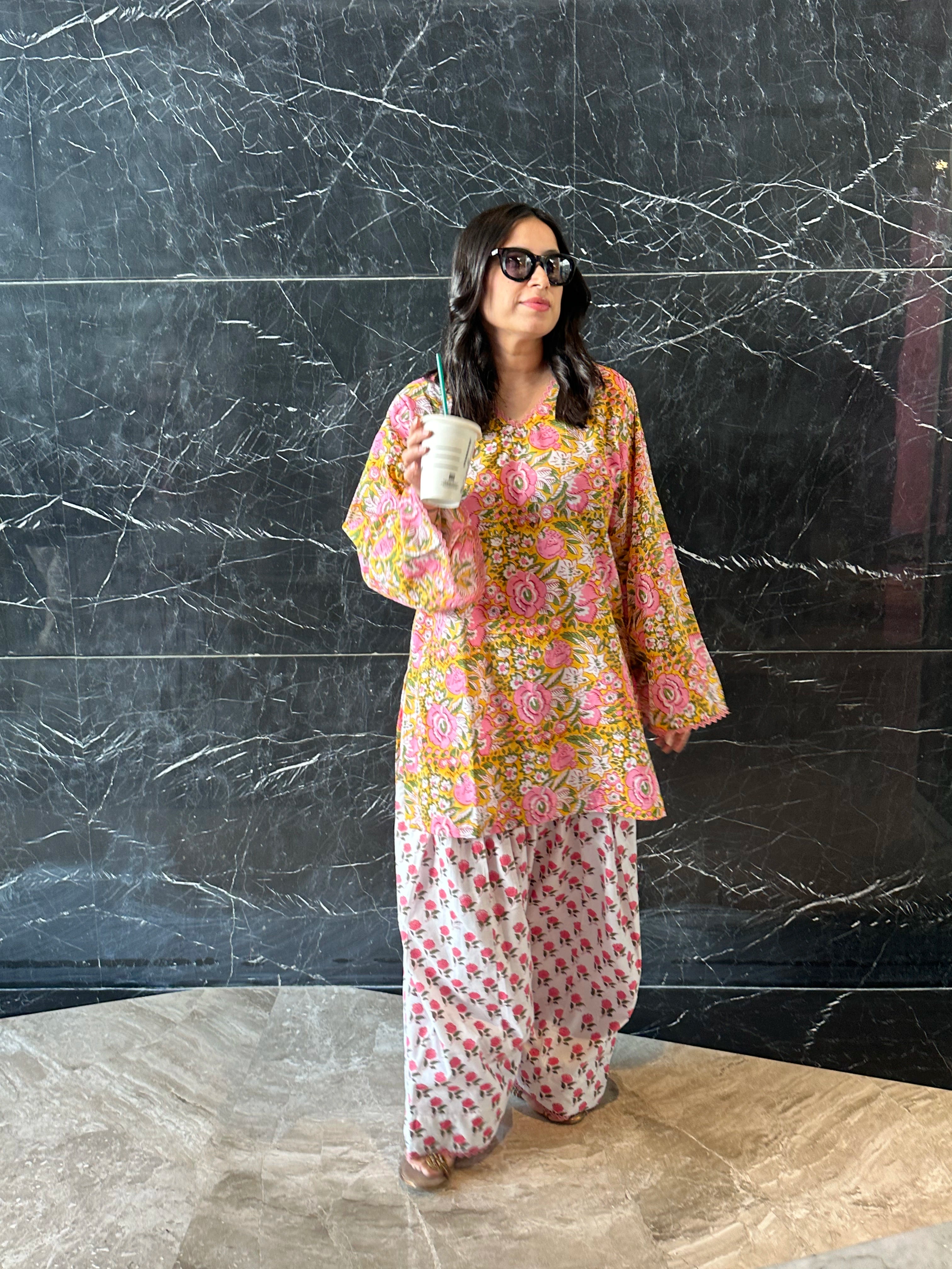 Apricot Farshi Set by Pyoor crafted in breathable cotton for summer wear