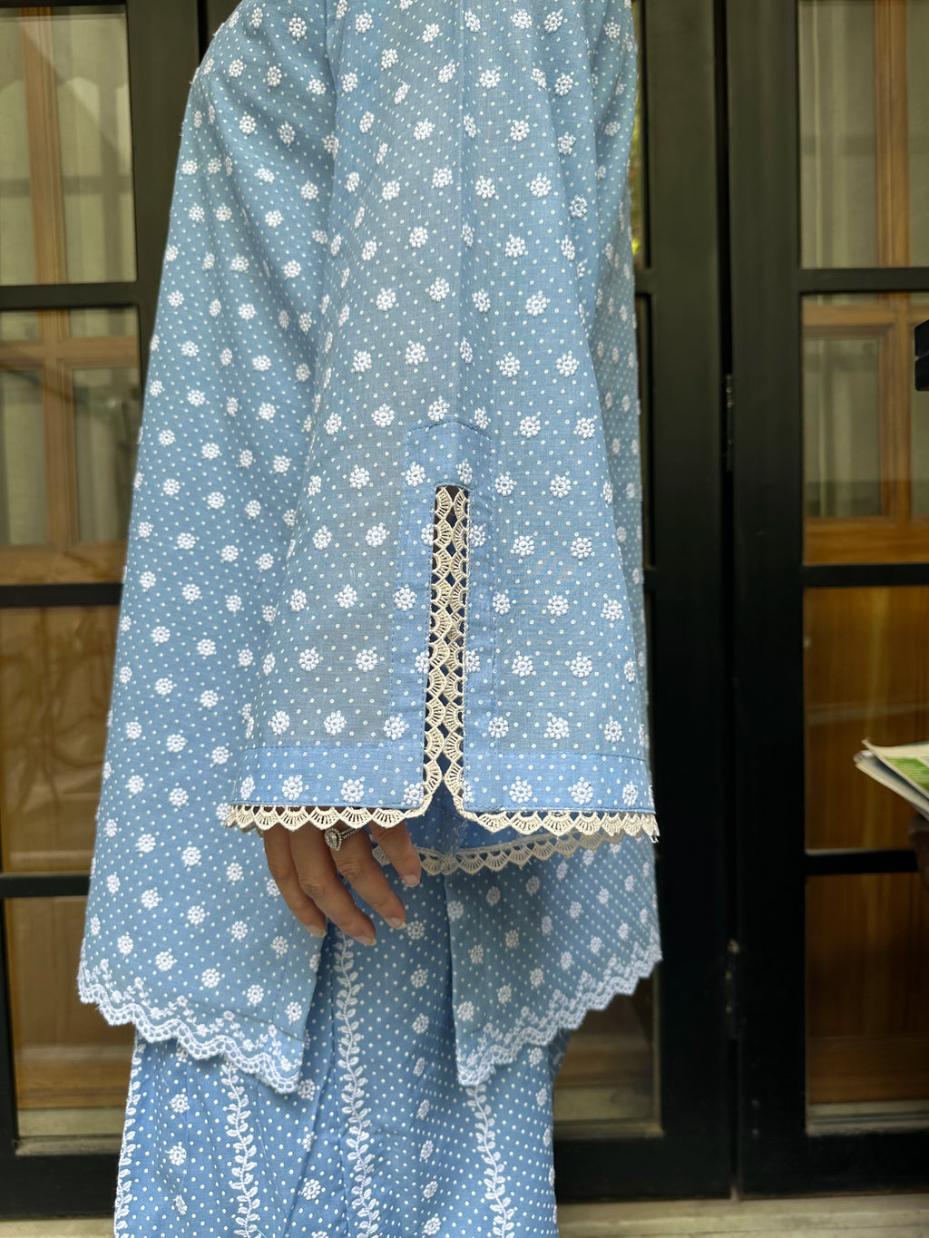 Ayza Chikankari Farshi Set by Pyoor in soft cotton with delicate chikankari detailing