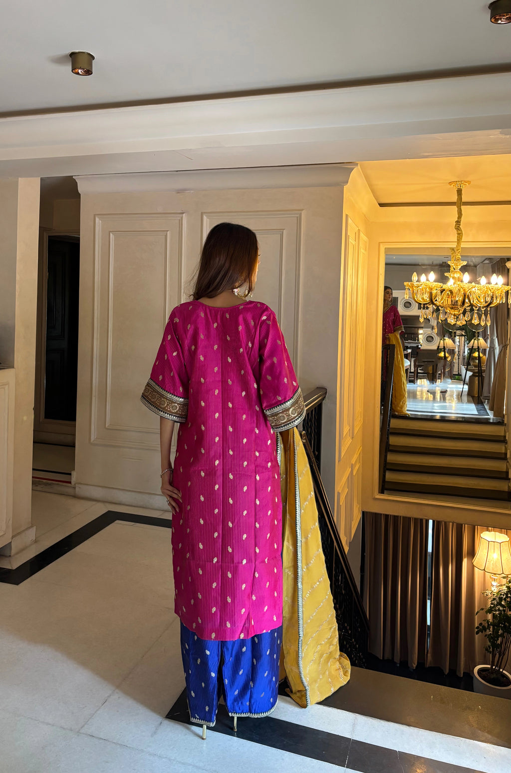 Pyoor's Bahaar Colorblock Brocade Set with Dupatta and cotton lining