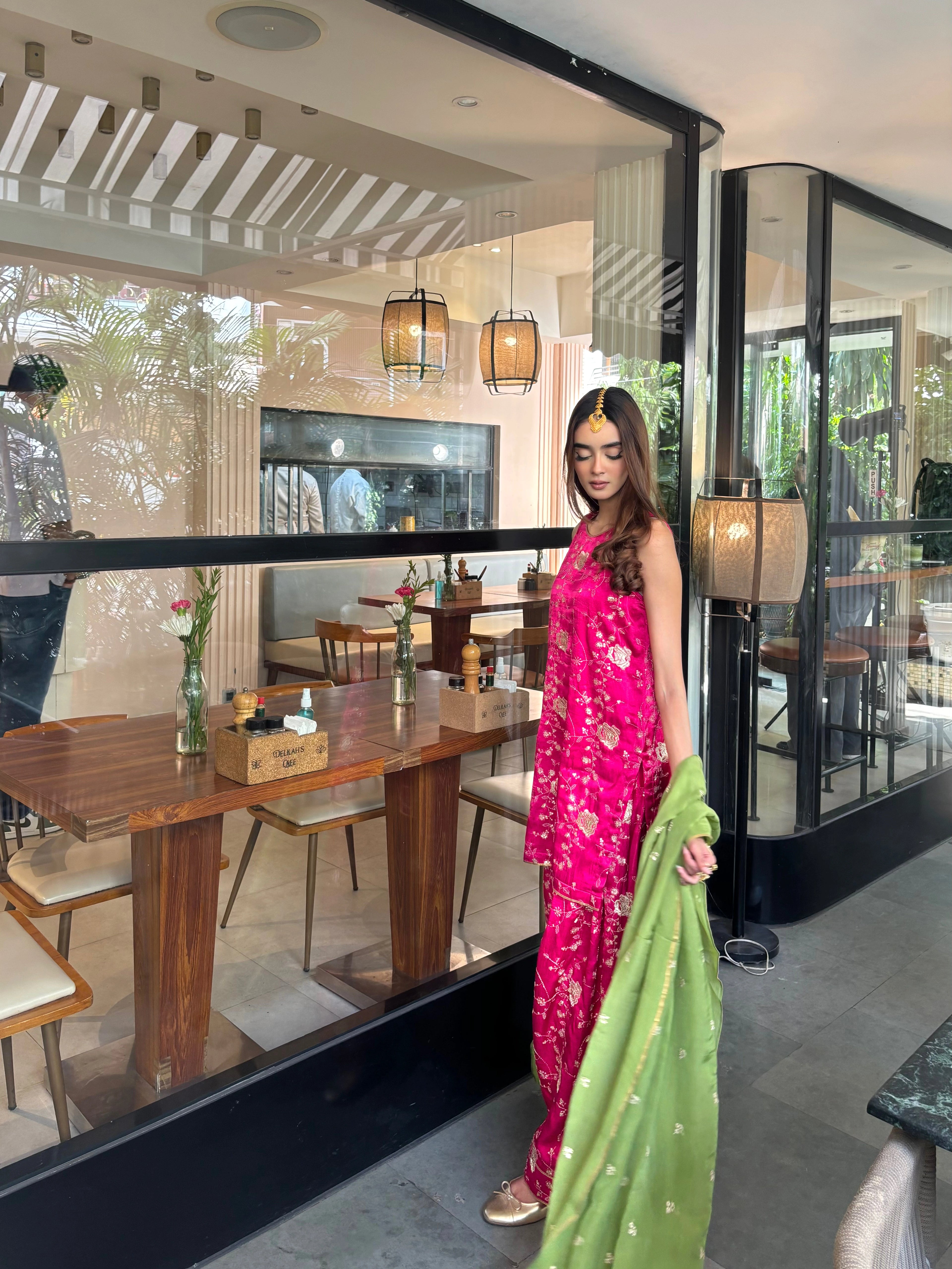 Pyoor Blush Pink Vintage Farshi Set, perfect for festive occasions