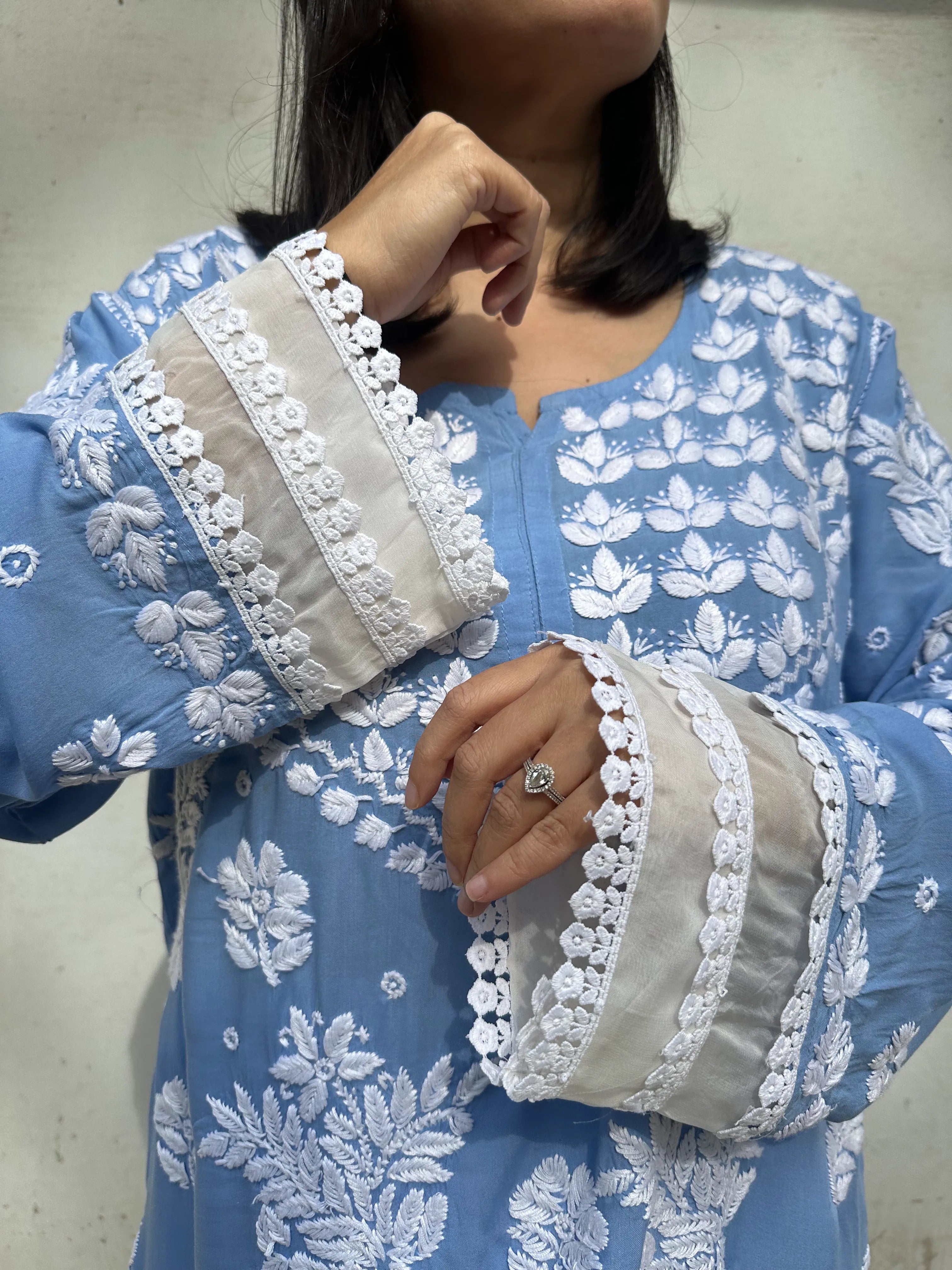 Chikankari Kurta Set Loose fit by Pyoor with relaxed silhouette