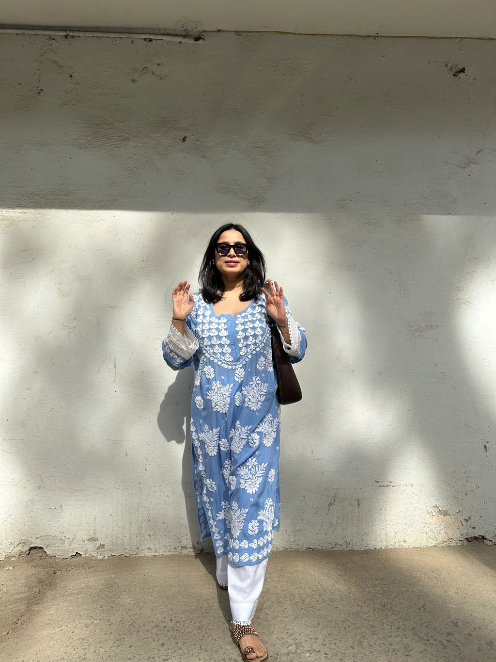 Chikankari Kurta Set Loose fit by Pyoor relaxed design