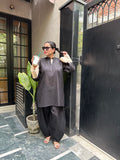 Cola Balloon Salwar Set by Pyoor in airy linen blend with relaxed oversized comfort
