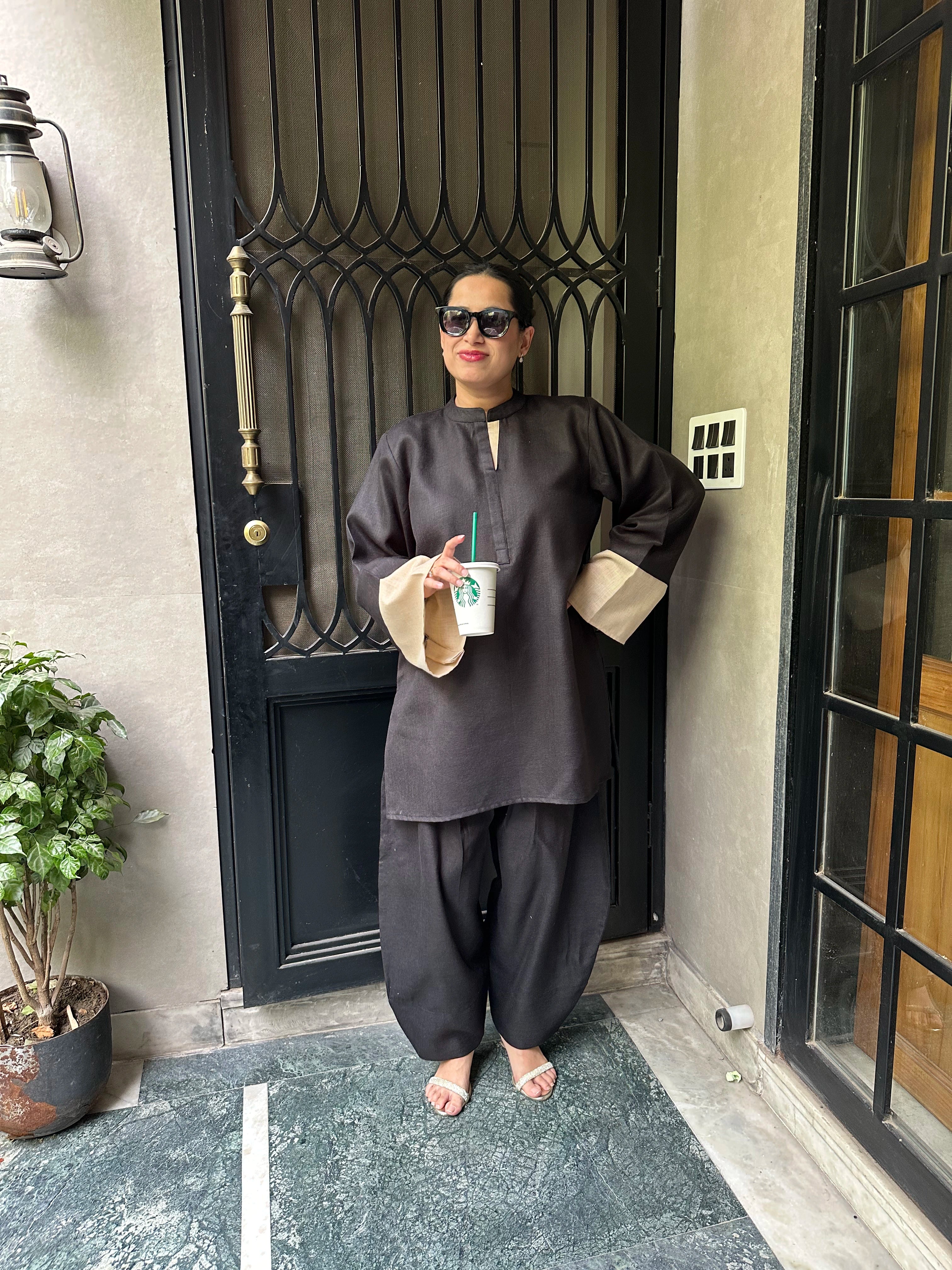 Cola Balloon Salwar Set by Pyoor with elegant oversized fit and relaxed comfort