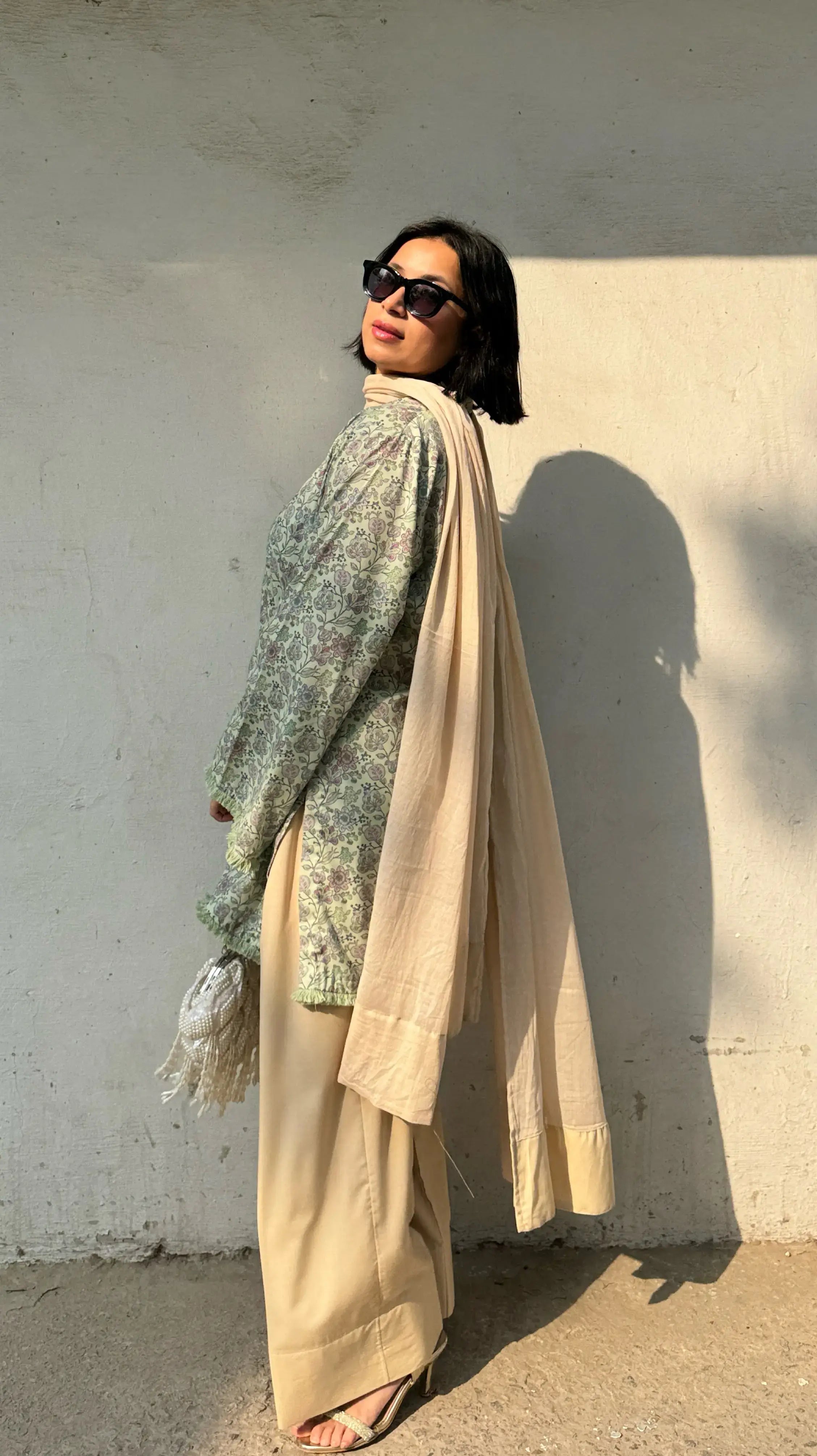 Pyoor Dhaaga Summer Farshi Set Pastel Green in breathable cotton for everyday comfort