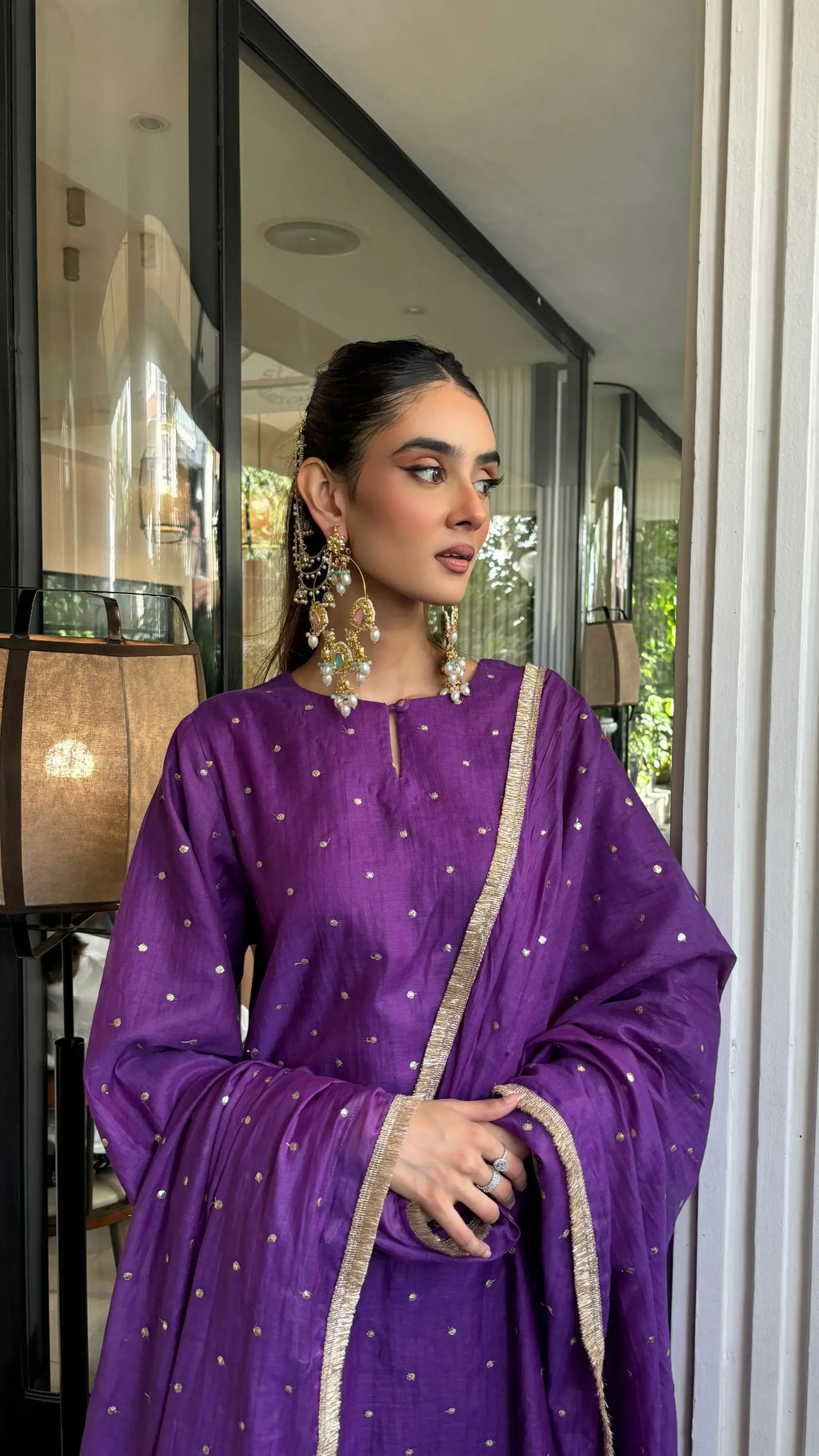 Dilruba Wedding Suit by Pyoor featuring oversized fit kurta with broad palazzo and dupatta