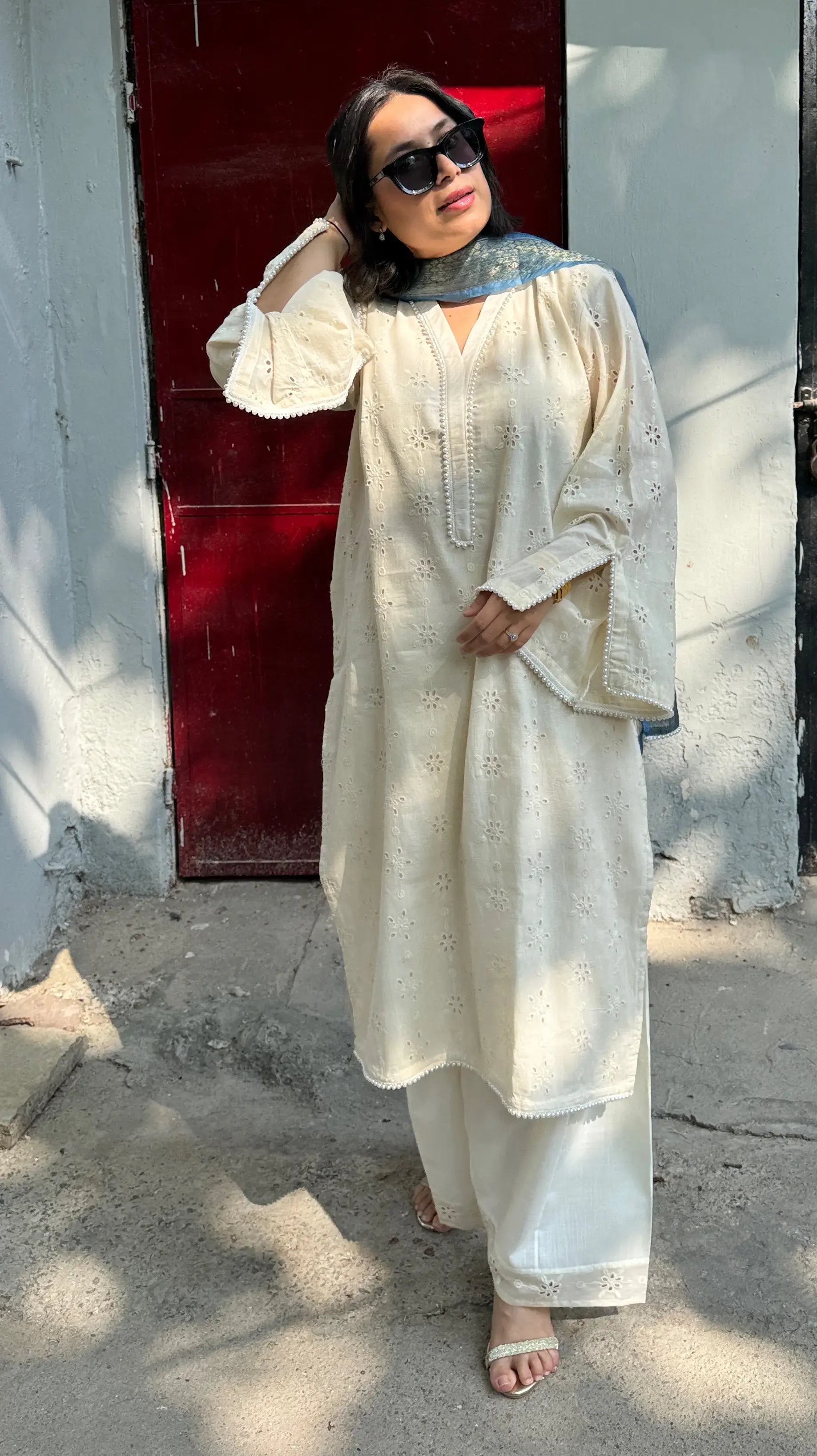 Elegant Hakoba Farshi Salwar Suit Set from Pyoor with statement sleeves and relaxed silhouette