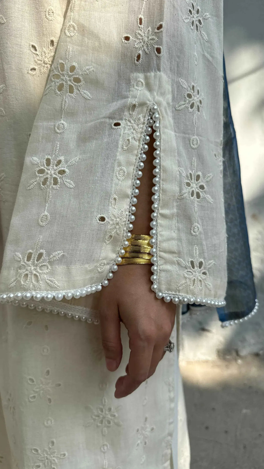 Cotton Hakoba Farshi Salwar Suit Set by Pyoor with graceful sleeves and relaxed Farshi salwar.