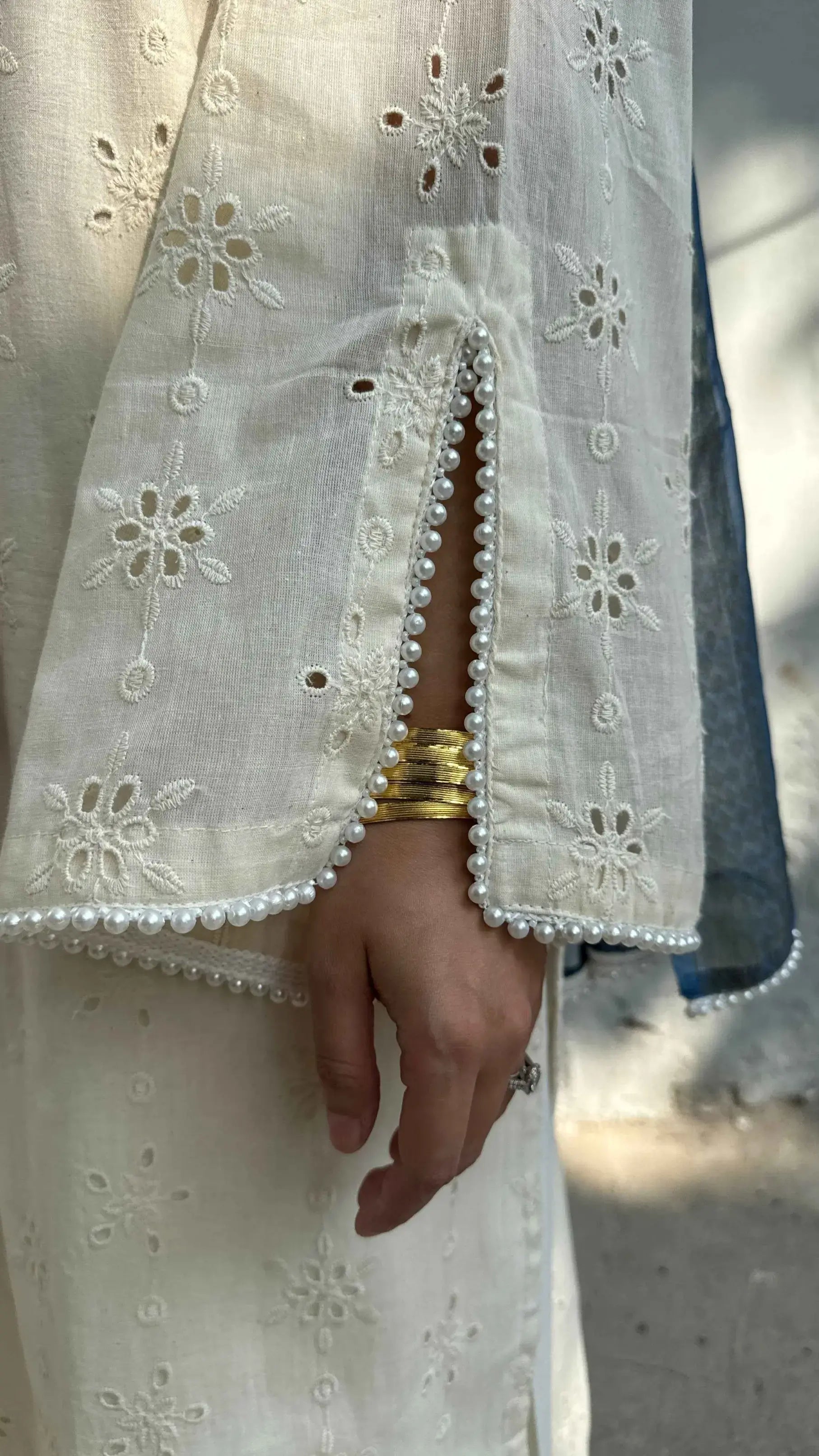 Cotton Hakoba Farshi Salwar Suit Set by Pyoor with graceful sleeves and relaxed Farshi salwar.