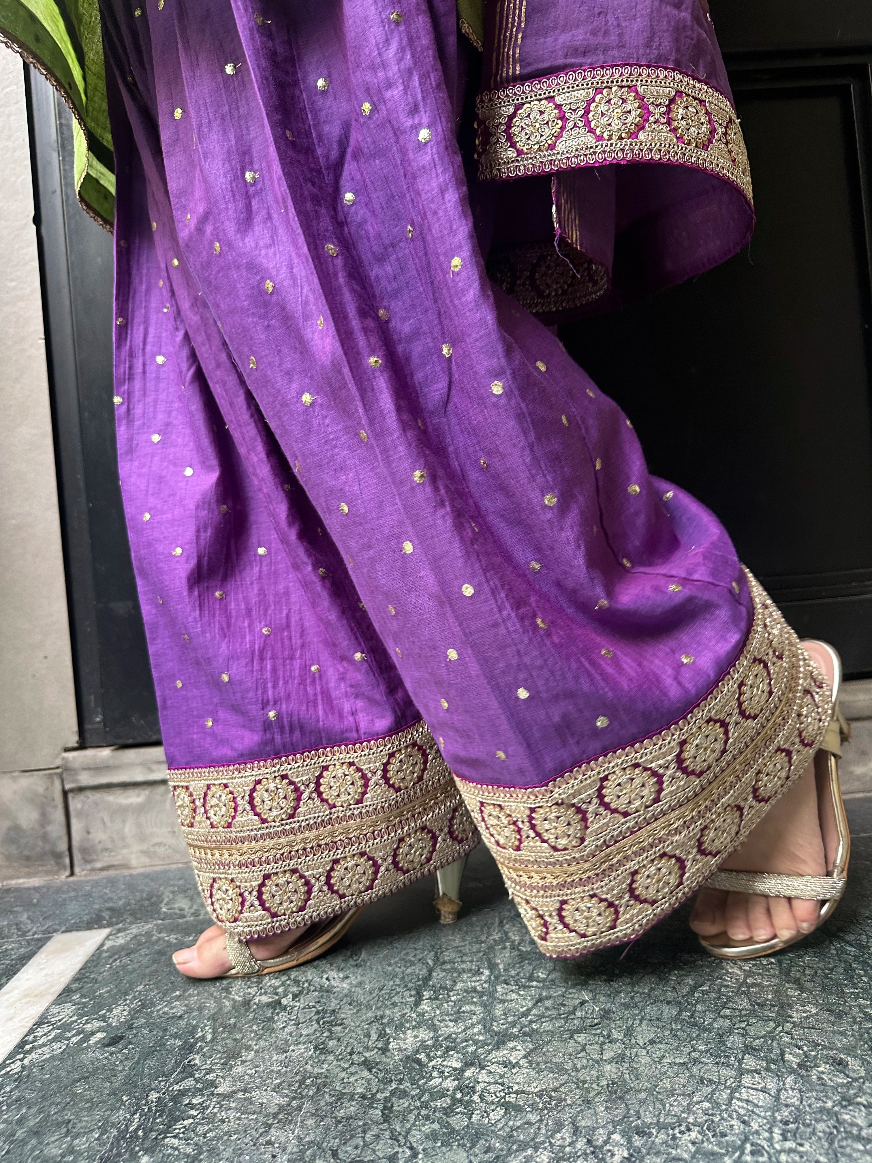 Haya Green Mukaish Hand embroidered Set by Pyoor in mehendi green with timeless appeal