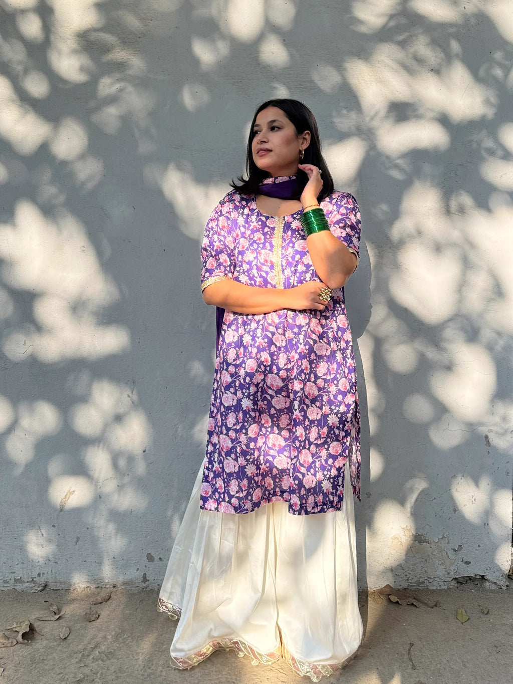 Roop Violet Farshi Sharara Set
