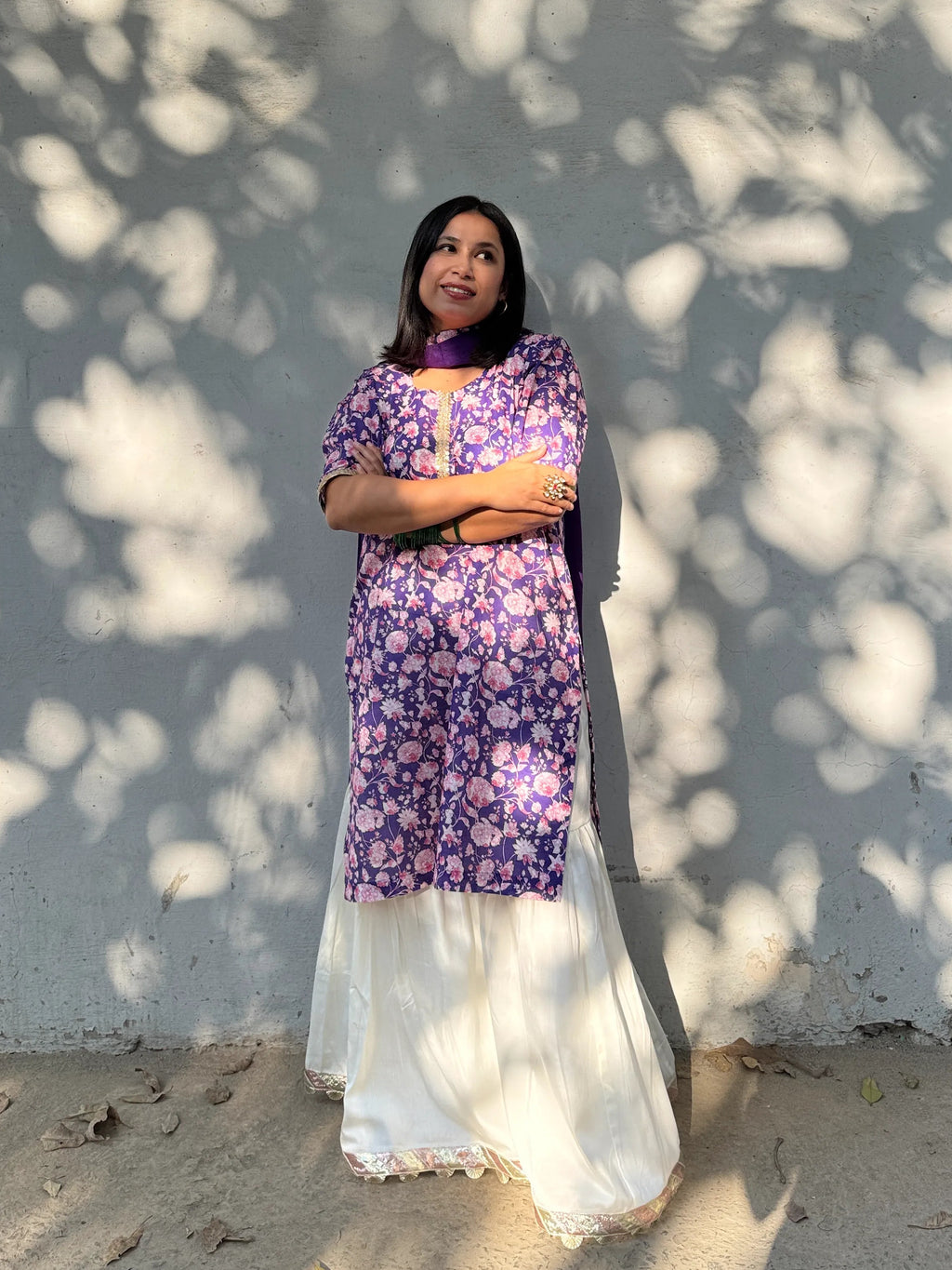 Roop Violet Farshi Sharara Set