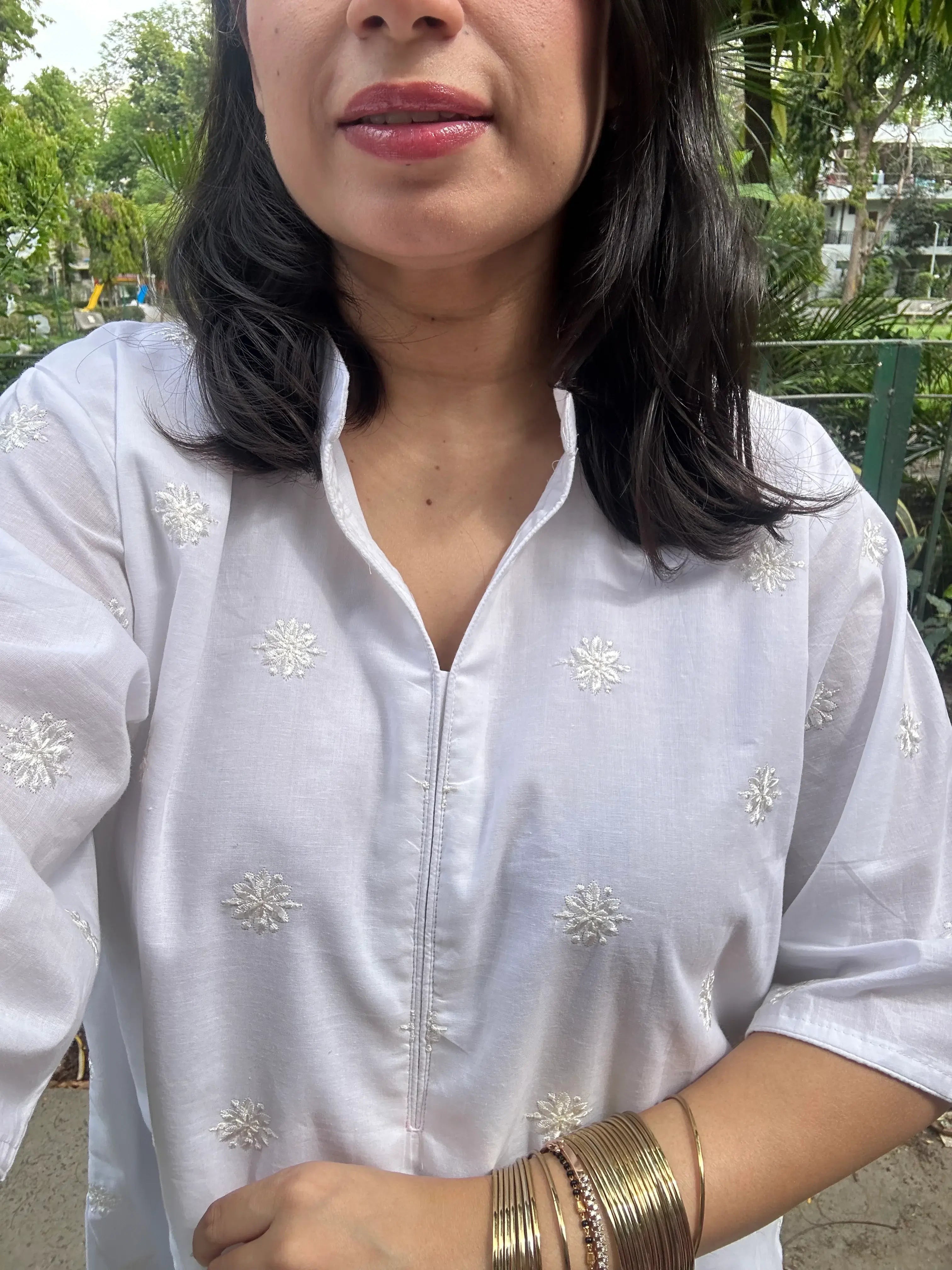 Jasmine Striped Farshi Set by Pyoor with soft cotton fabric, embroidery and striped farshi style