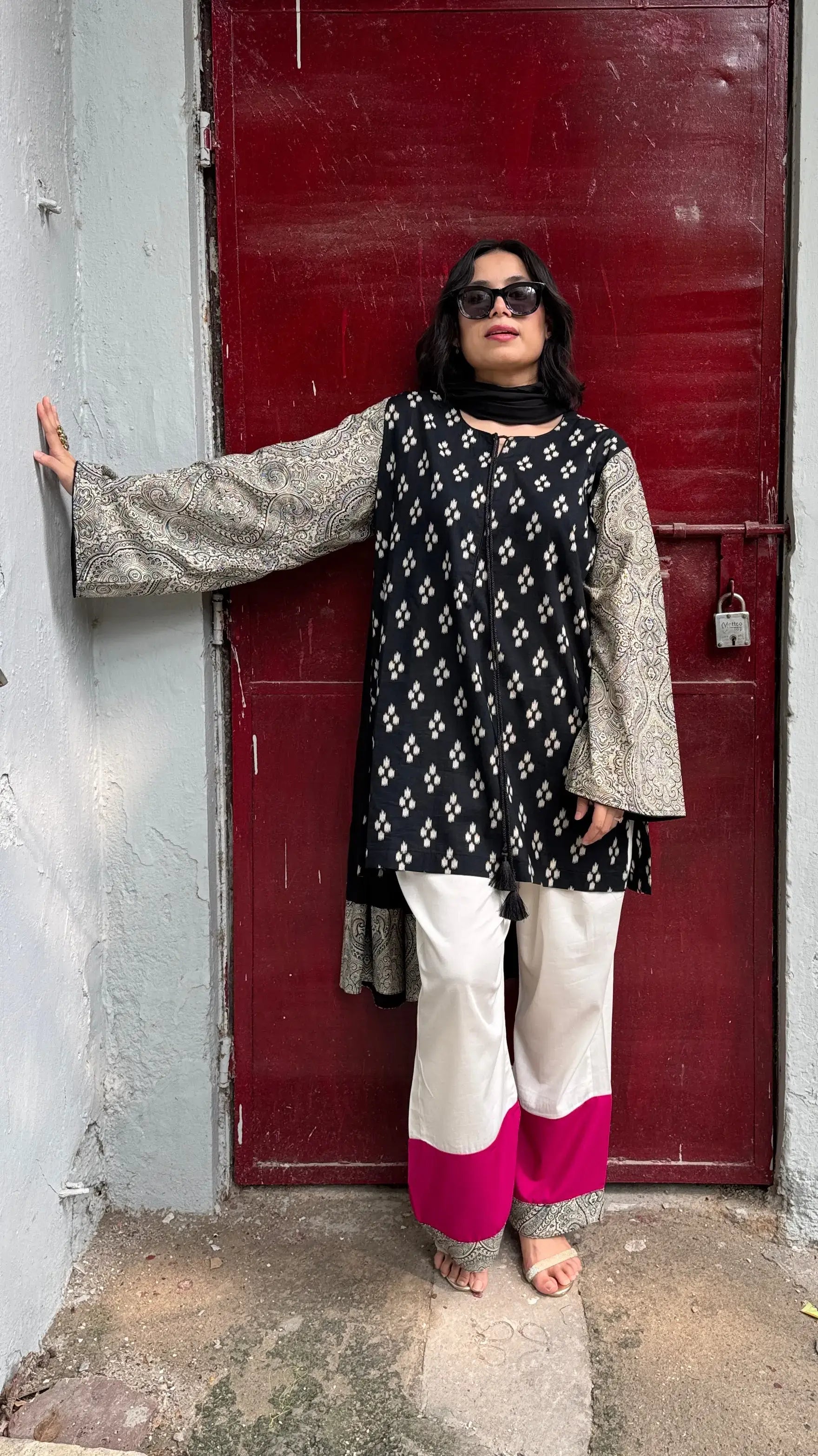 Pyoor Kaju Katli Suit Set with Dupatta in soft cotton with digital print and relaxed fit