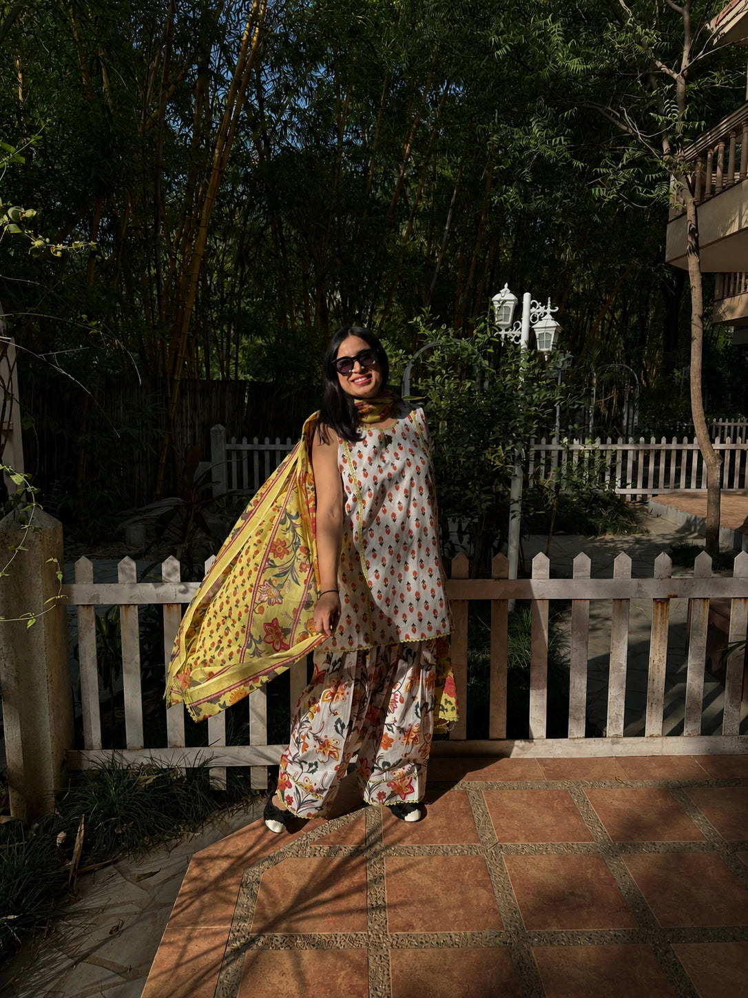 Lia Pastel Blue Farshi Set by Pyoor crafted in breathable cotton for everyday elegance