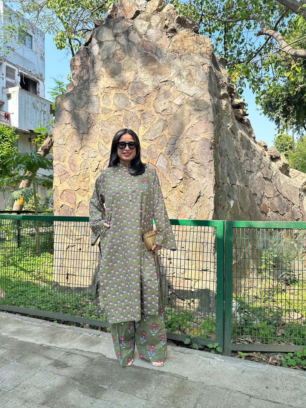 Lisa Oversized fit Farshi Set by Pyoor in cotton fabric with signature oversized style and pockets