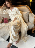 Malai Satin Farshi Set Pyoor ivory cream attire with soft oversized comfort