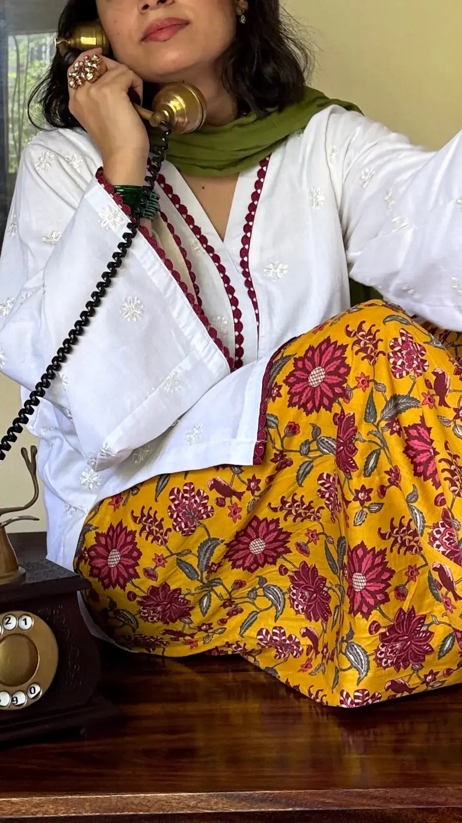 Elegant Marigold Farshi Salwar Suit Set by Pyoor crafted in cotton for festive and casual wear.