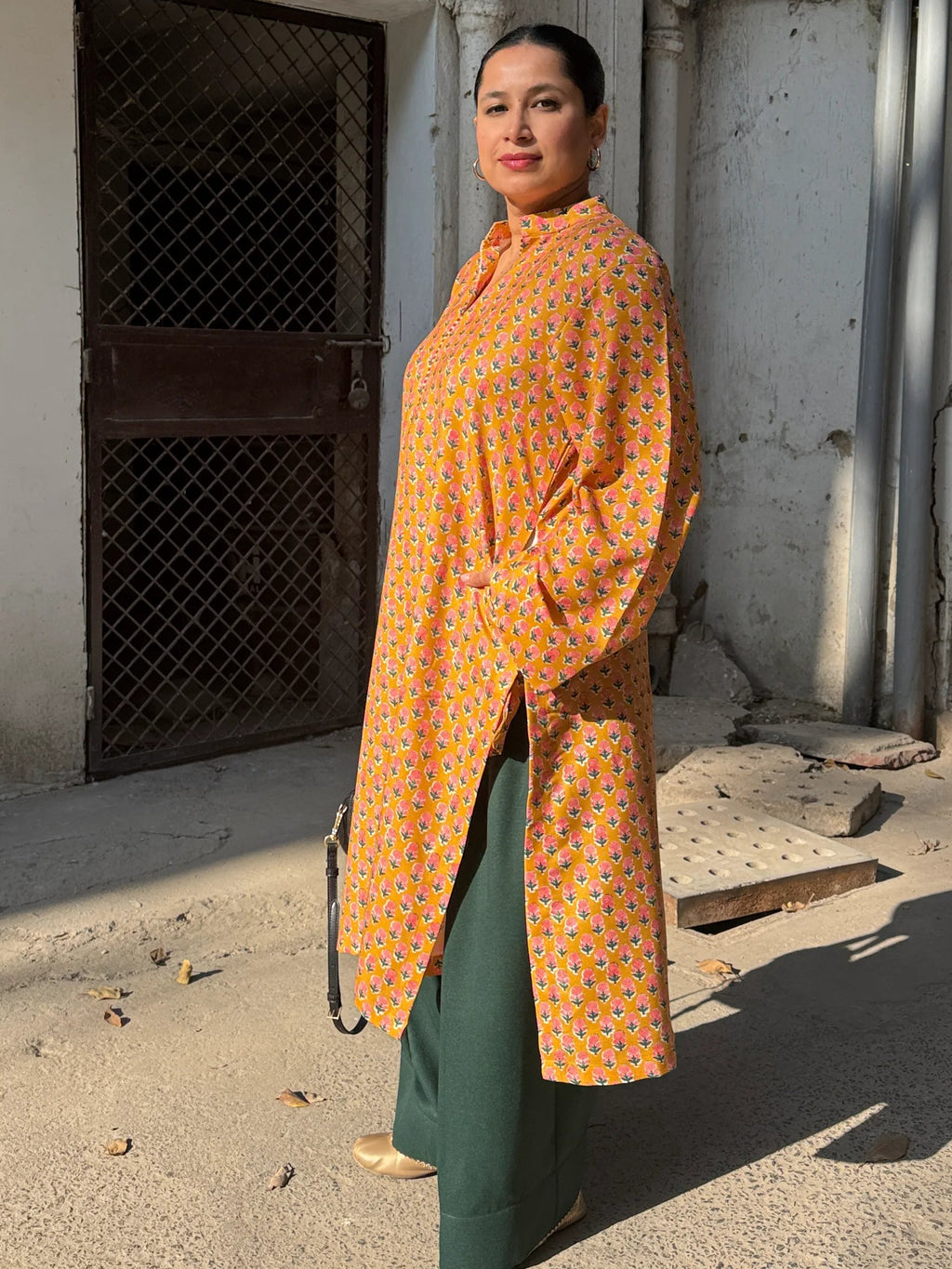 Marigold Winter Pashmina Farshi Set from Pyoor in pashmina with pockets