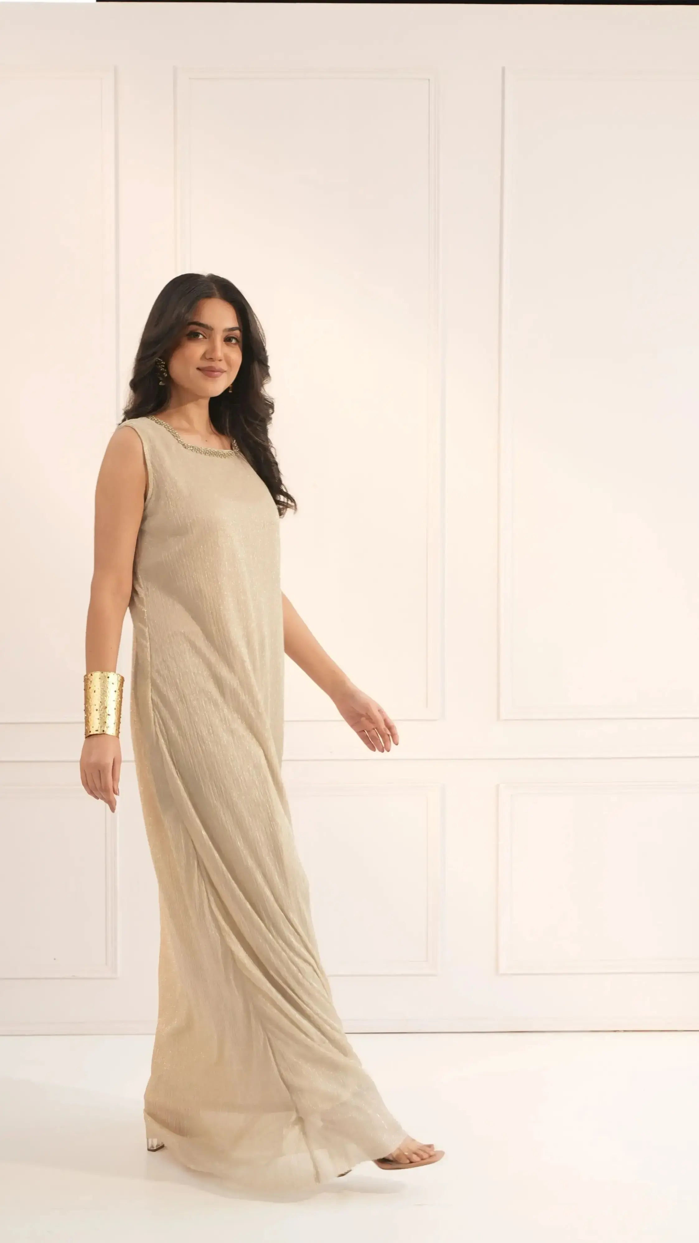 NILE Dress - Middle Eastern Fit Dress by Pyoor in flowy lycra with neat embroidery