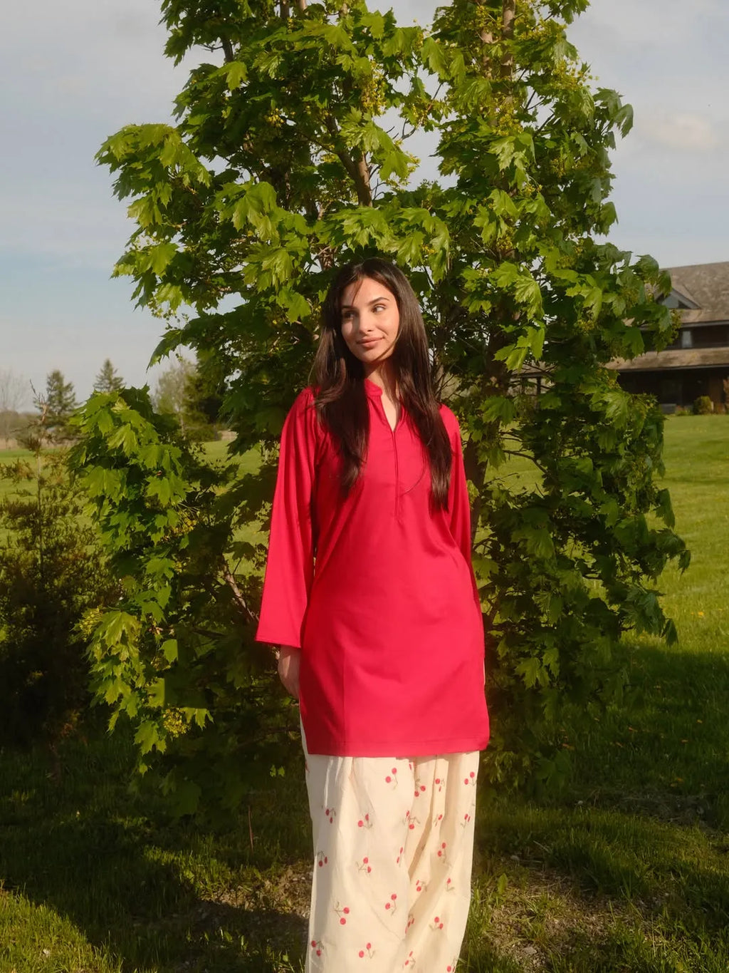 Cherry Embroidered Farshi Salwar Set