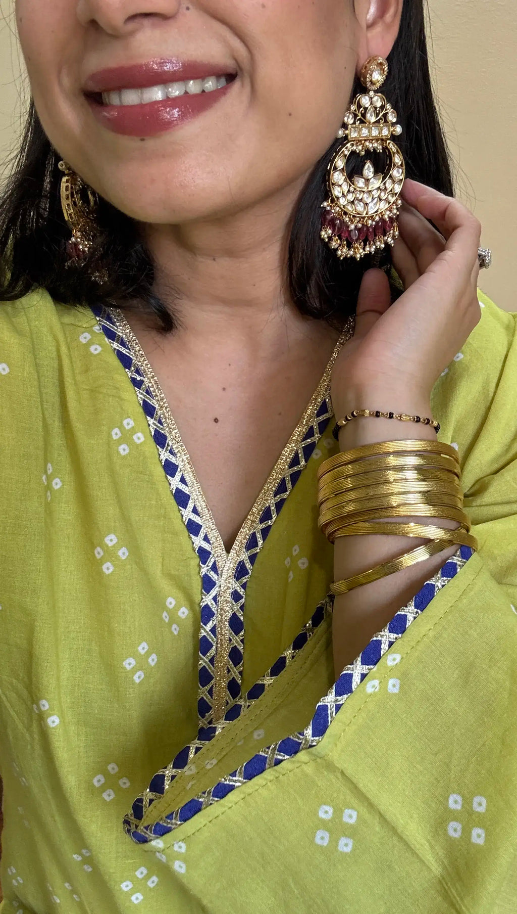 Elegant Noor Bandhani Farshi Set from Pyoor featuring Farshi salwar and loose festive fit.