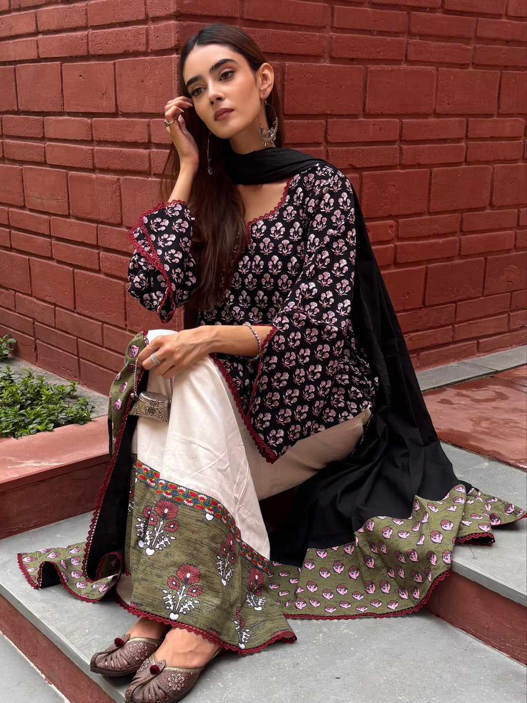 Pyoor Noori Cotton Block Printed Set with oversized silhouette and block prints