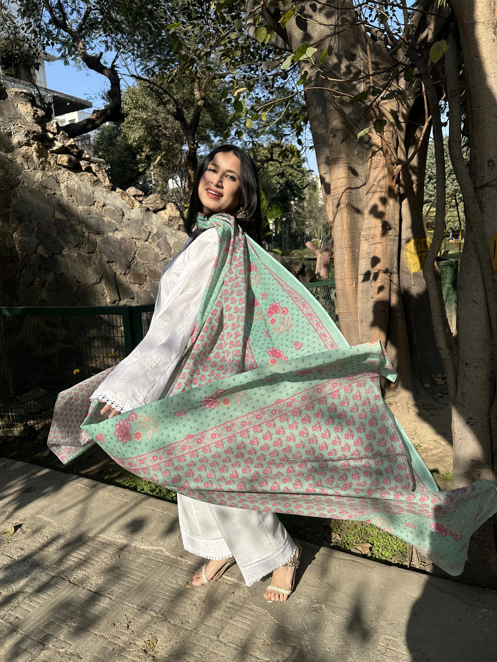 Parizaad Embroidered White Set by Pyoor featuring cotton fabric and oversized comfort