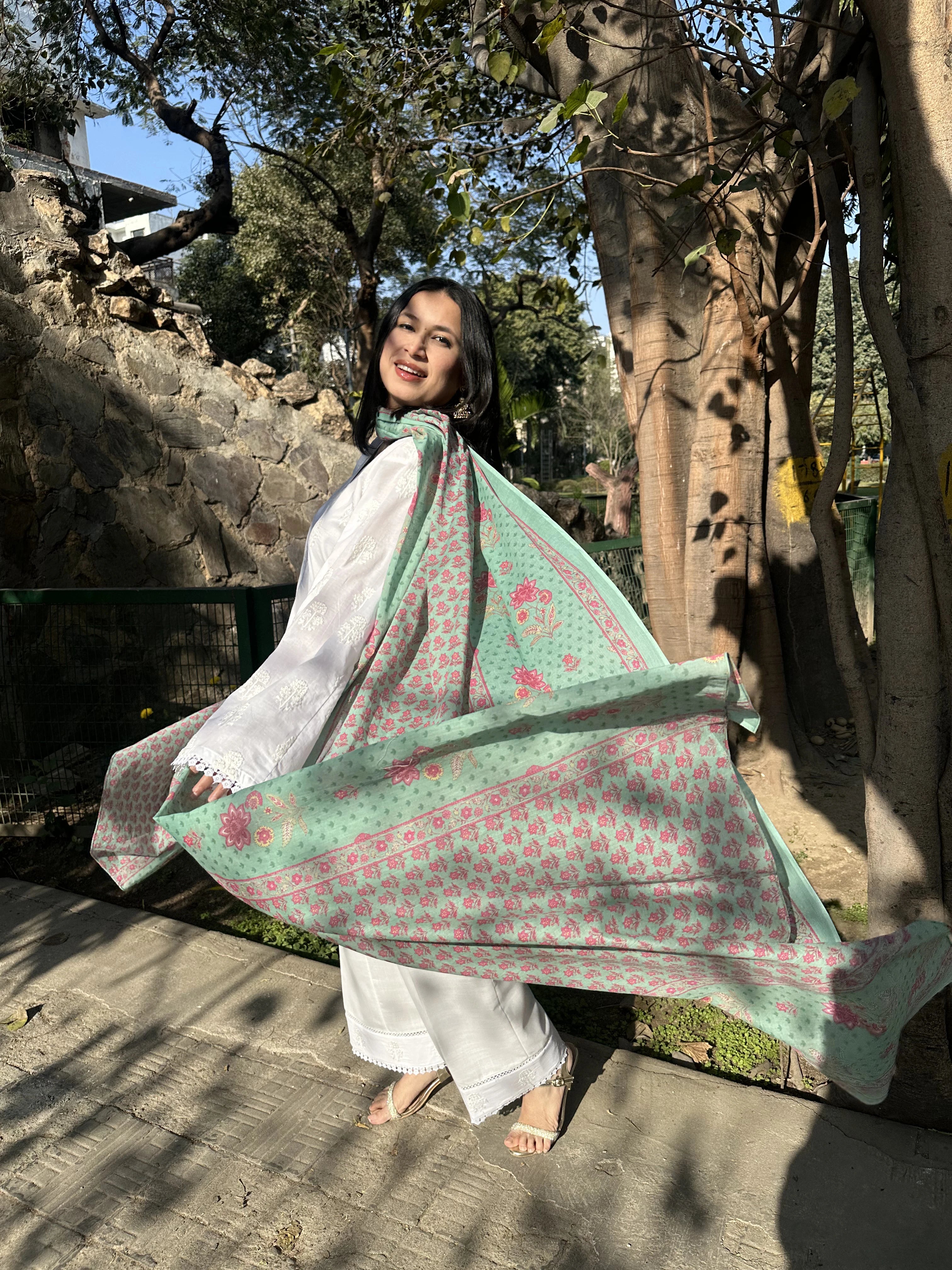 Parizaad Embroidered White Set by Pyoor featuring cotton fabric and oversized comfort