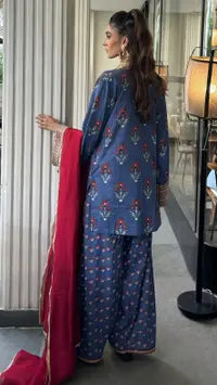 Elegant Ranibagh Farshi Set by Pyoor crafted in breathable cotton with fusion salwar.