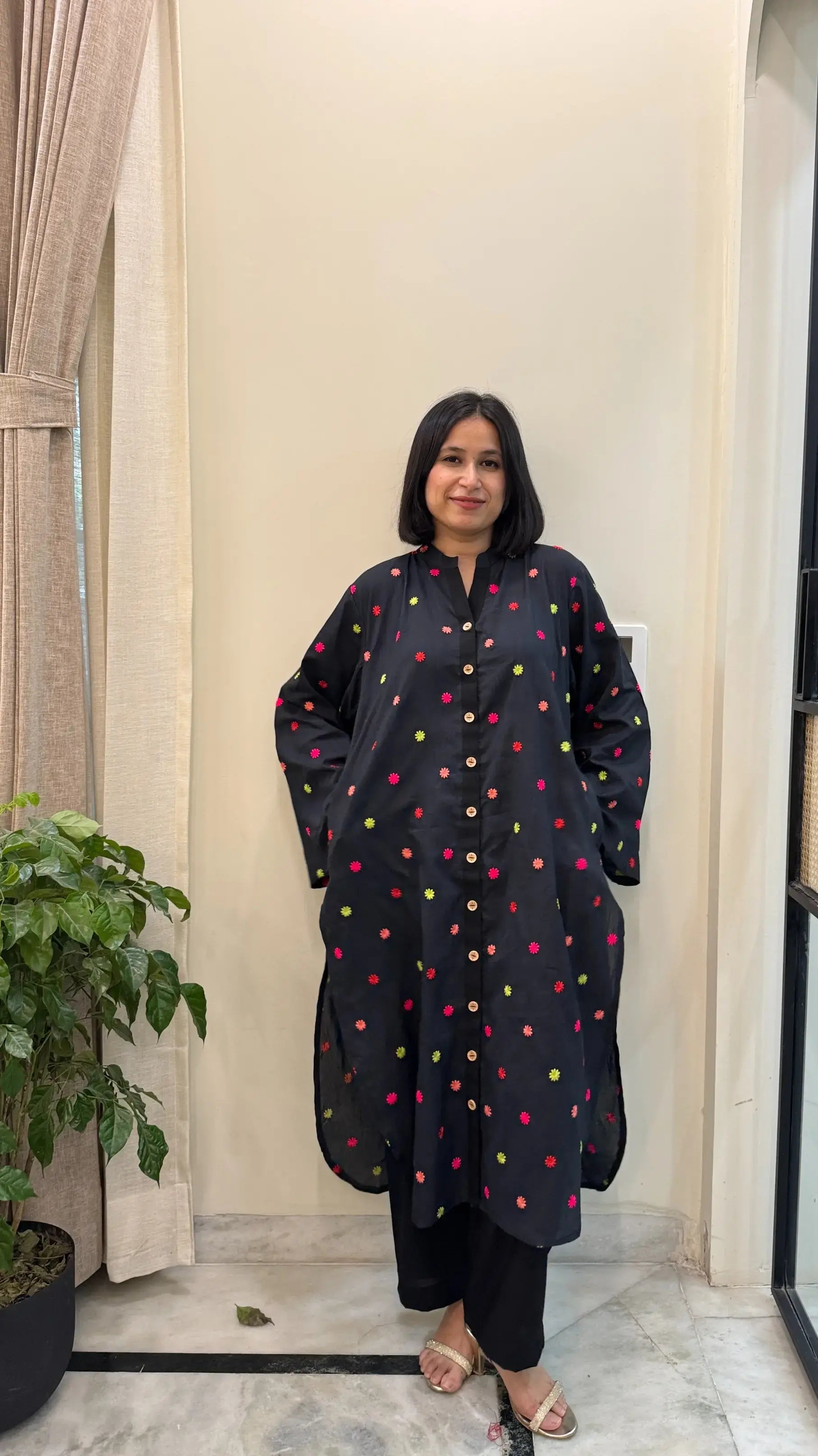 Ranjha Cotton Co-ord Set in oversized fit by Pyoor with soft embroidery and relaxed cotton design