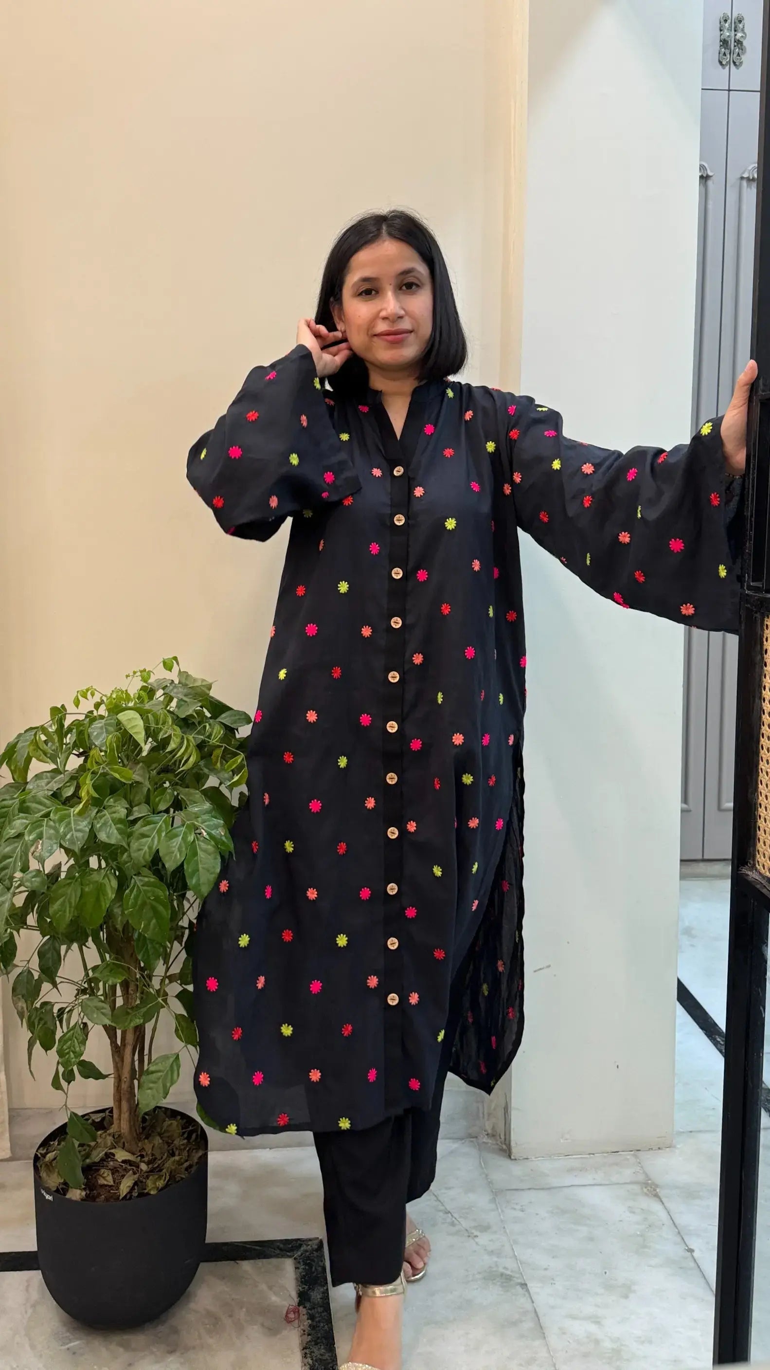 Ranjha Cotton Co-ord Set in oversized fit by Pyoor with relaxed pants and lightweight cotton feel