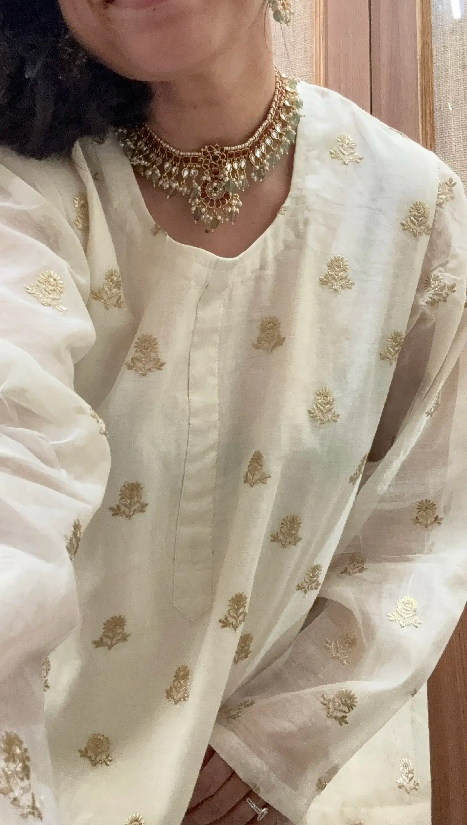 Pyoor Rukhsar Kurta Set in Oversized Fit featuring Mul Chanderi kurta with gota details