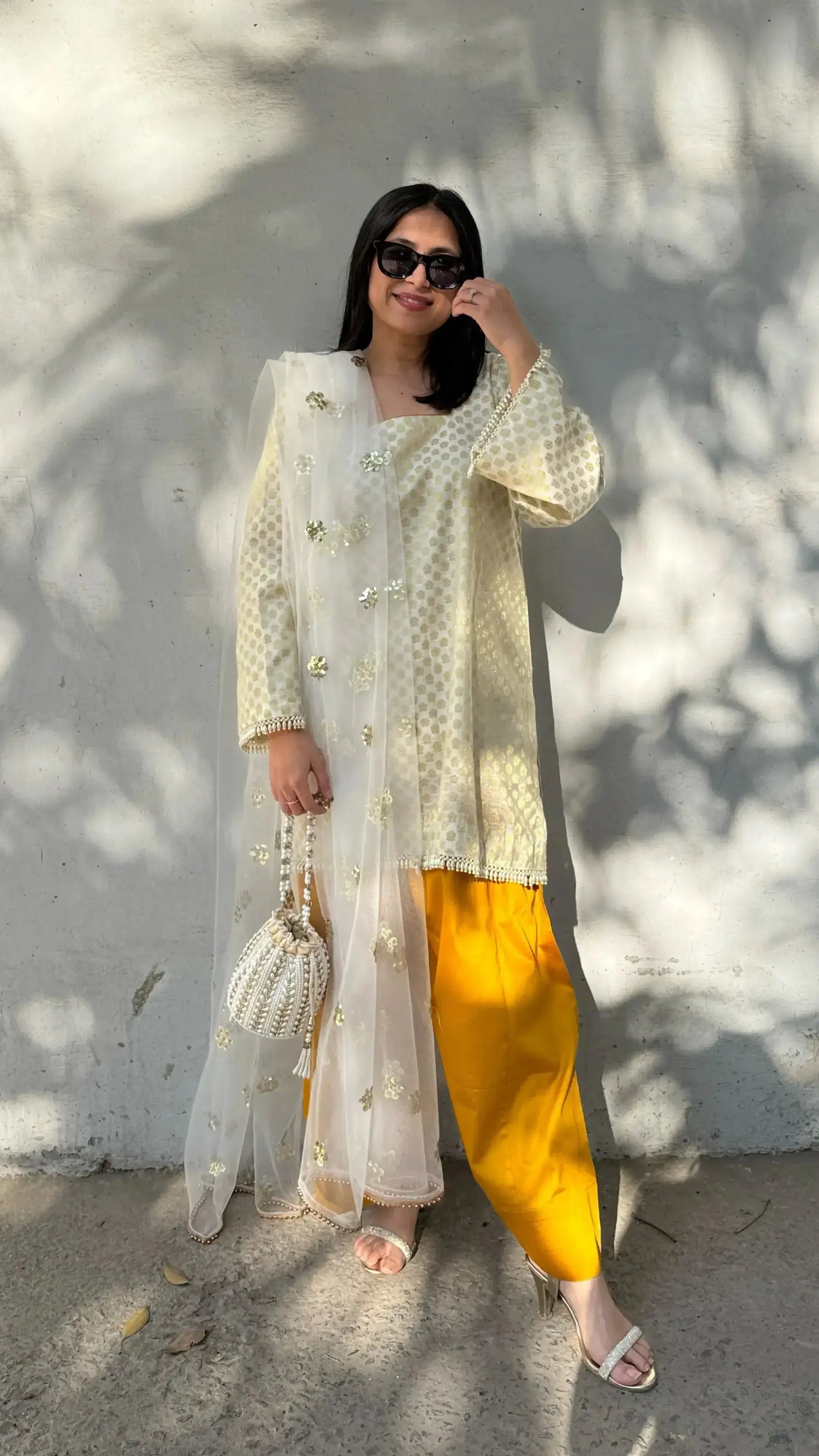 Pyoor SARSO SET in Chanderi Farshi Salwar Suit for festive ethnic wear in chanderi suit