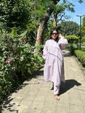 Solids Lavender Mist LINEN Co-ord Set by Pyoor in soft linen with relaxed oversized fit