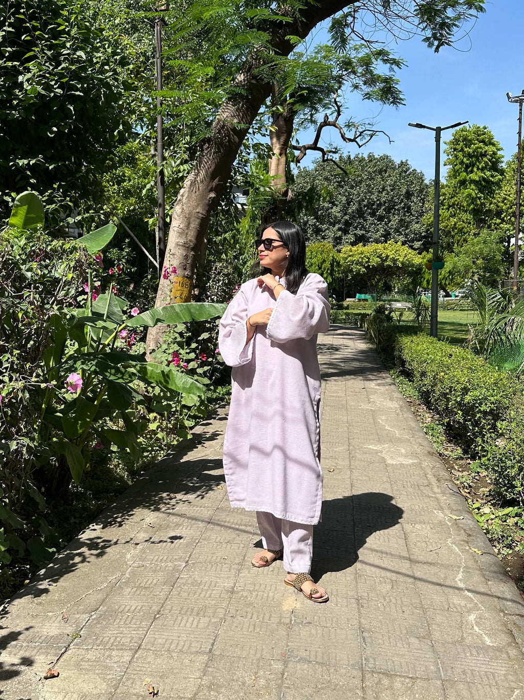 Solids Lavender Mist LINEN Co-ord Set by Pyoor in breathable linen with relaxed look