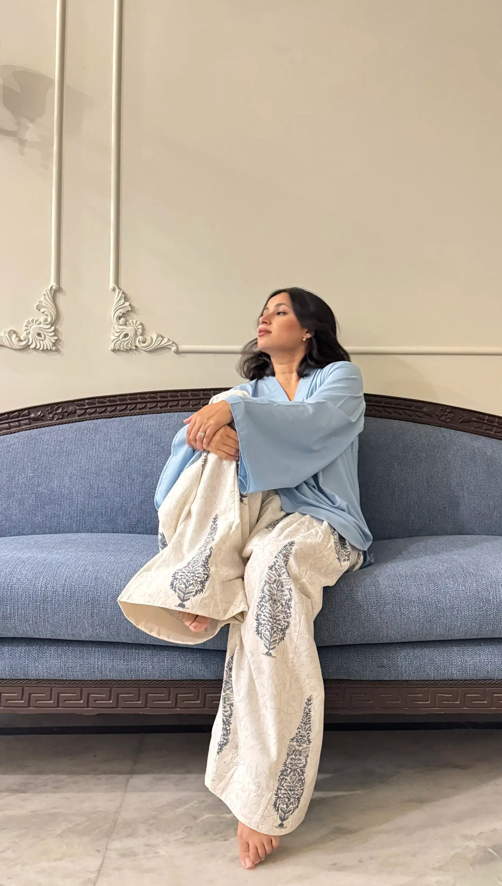 Solids Mughal Farshi set by Pyoor, cotton oversized kurta and salwar in cozy box fit design