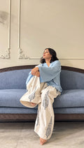Solids Mughal Farshi set by Pyoor, cotton oversized kurta and salwar in cozy box fit design
