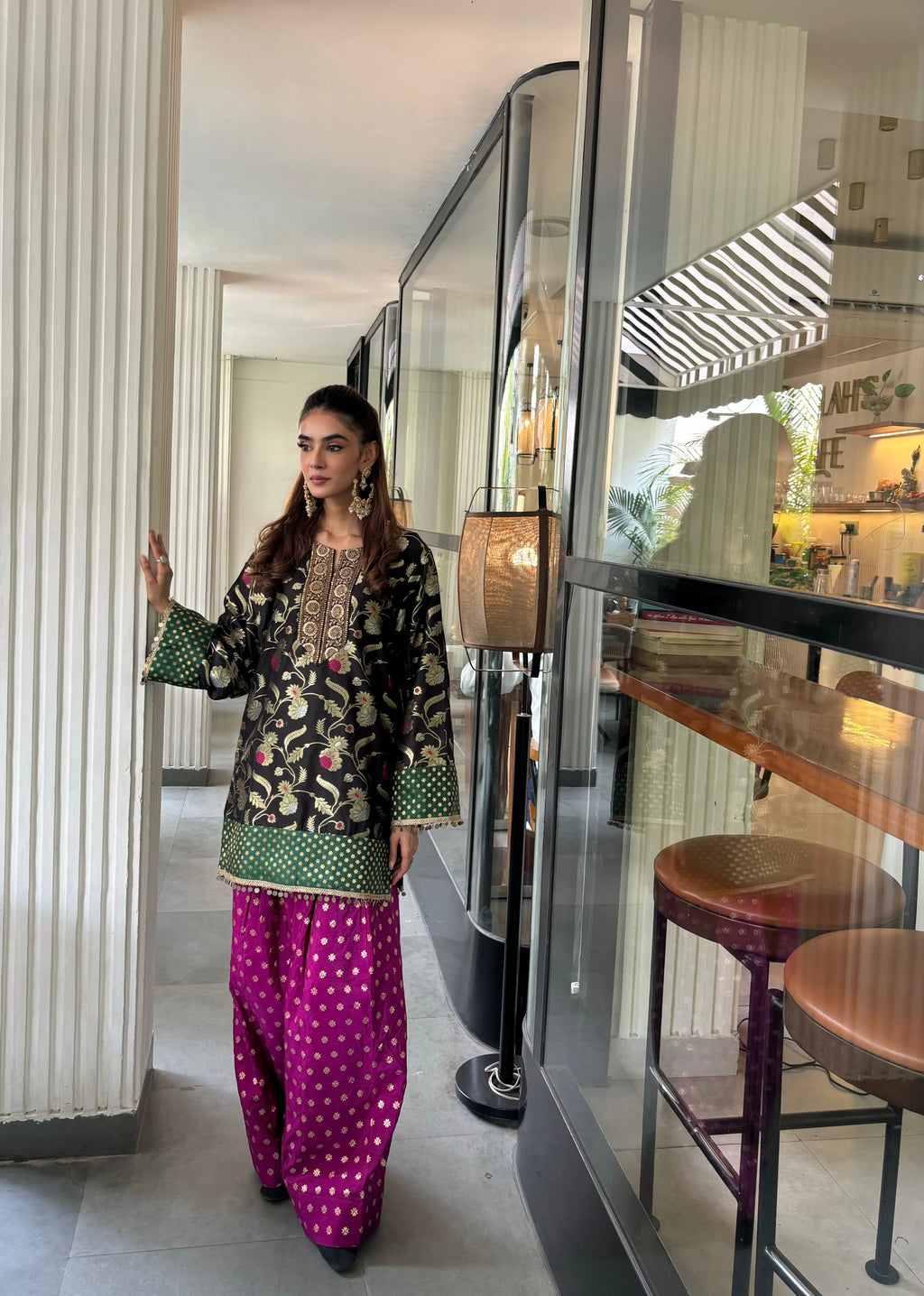 Tara Farshi Set by Pyoor with a comfortable oversized festive silhouette